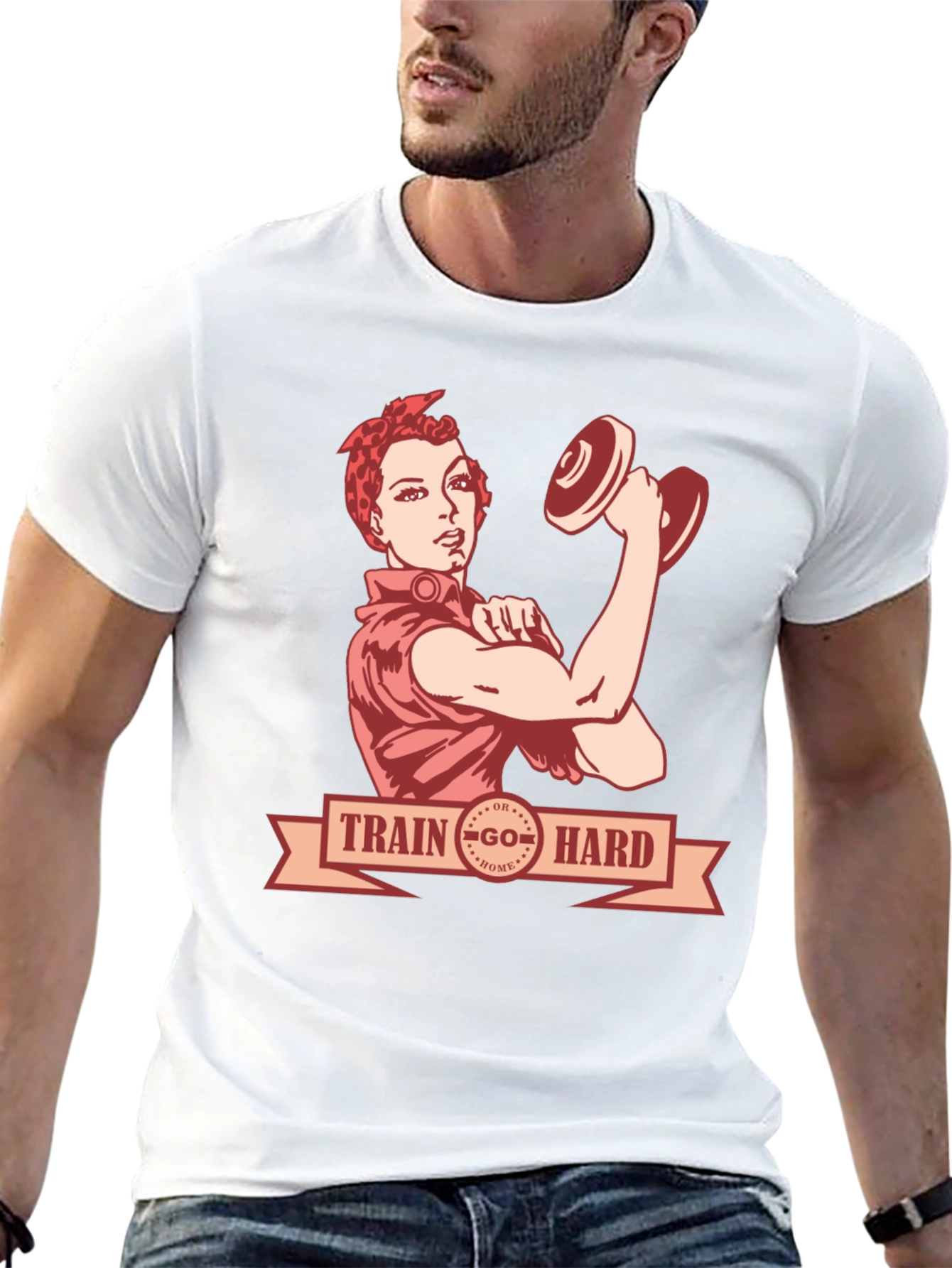 Retro Train Hard Graphic T-Shirt