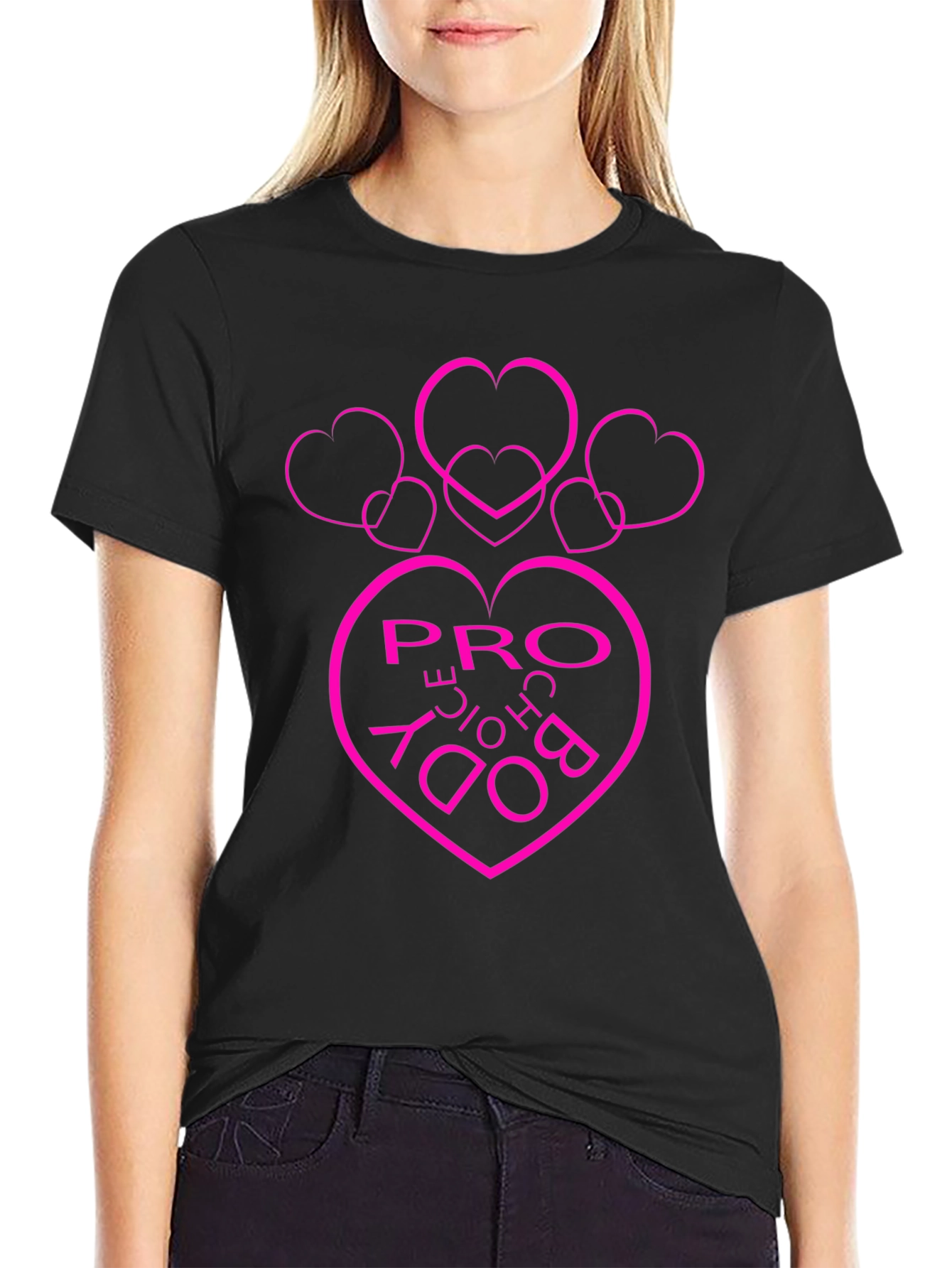 Pro Choice Body Heart Graphic Tee - Black