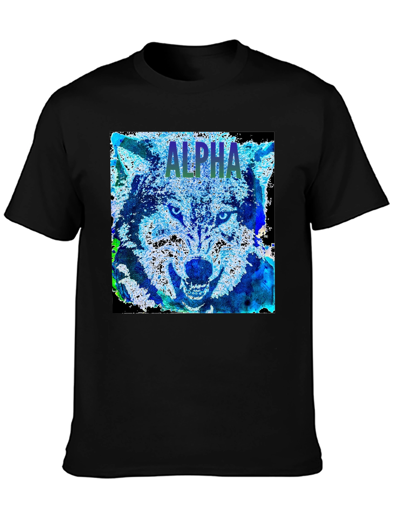 Alpha Wolf Graphic Tee - Black