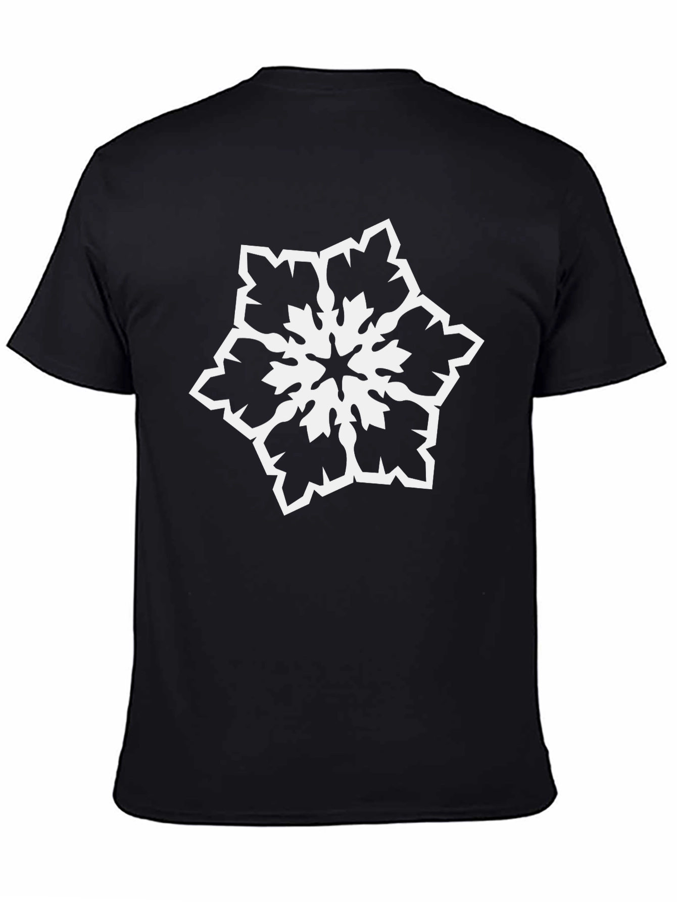 Snowflake Graphic Tee - Stylish Black Cotton T-Shirt