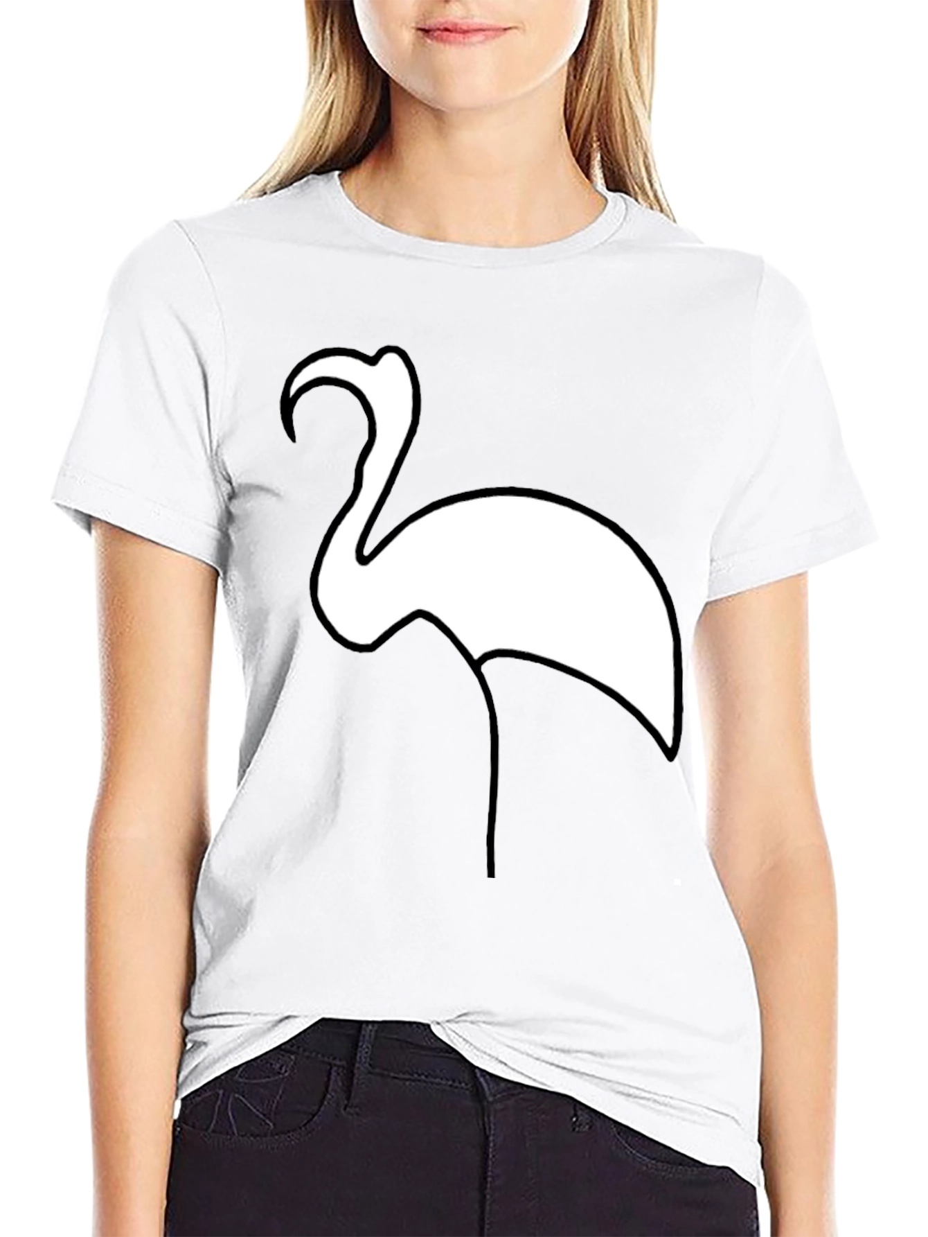 Flamingo Graphic Tee - Casual Black T-Shirt