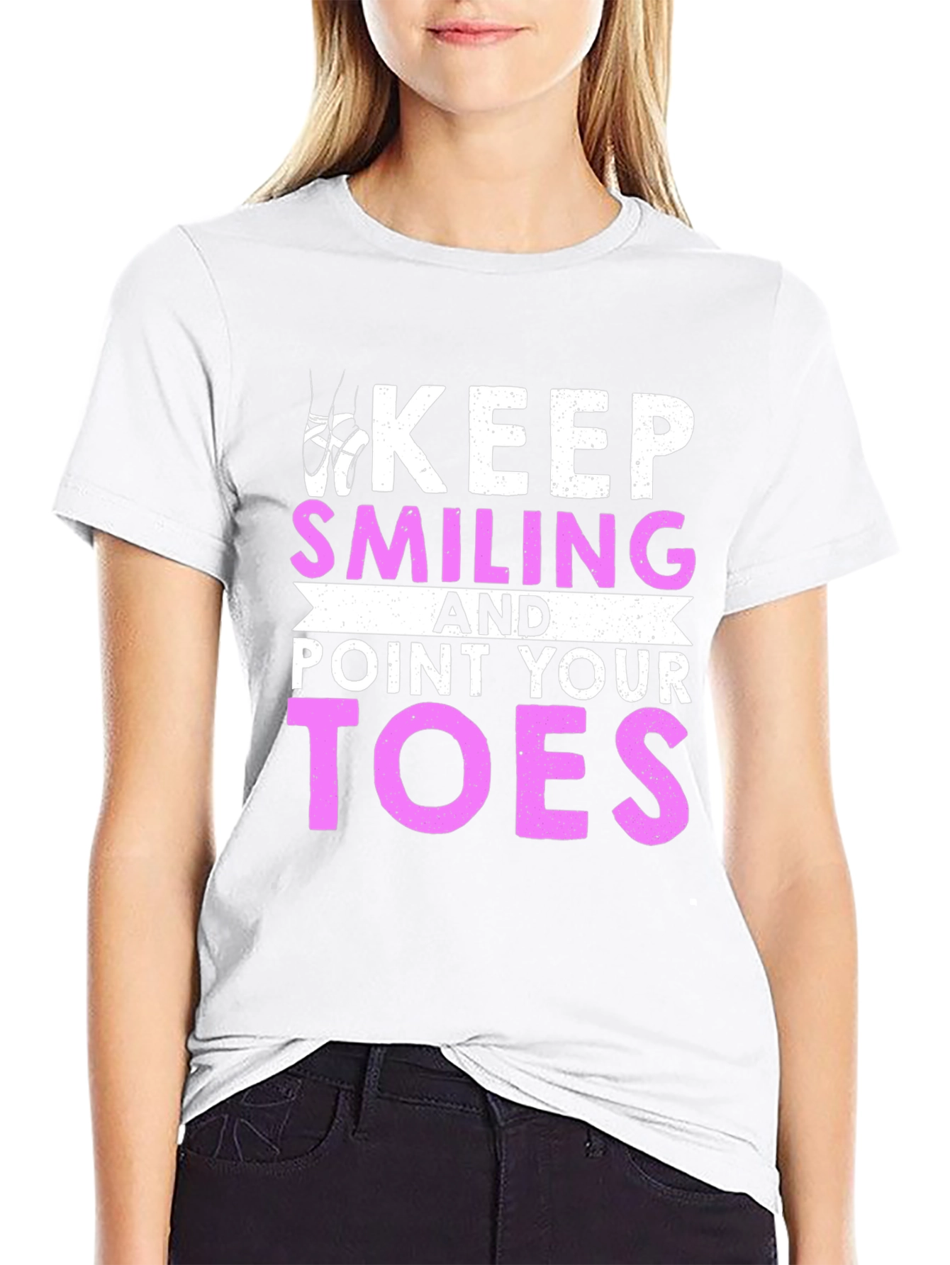 Keep Smiling Ballet T-Shirt - Dance Inspiration