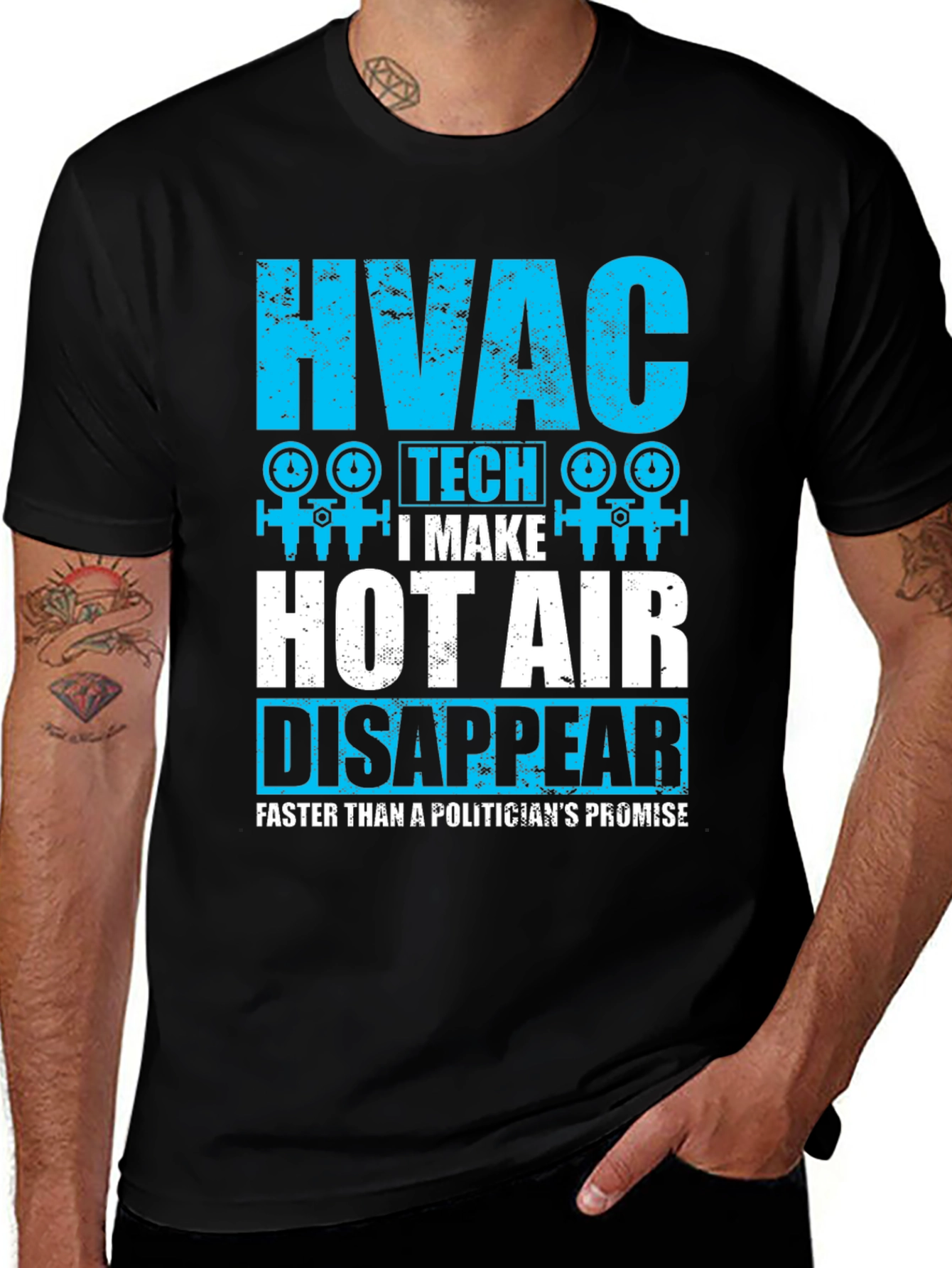 HVAC Tech Hot Air Disappear T-Shirt