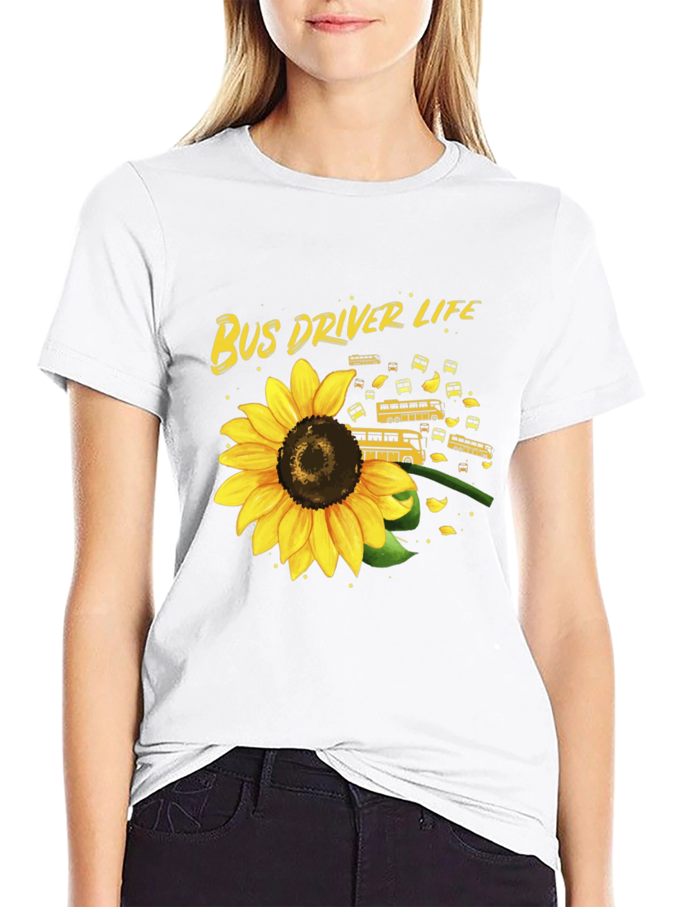Bus Driver Sunflower Graphic Tee