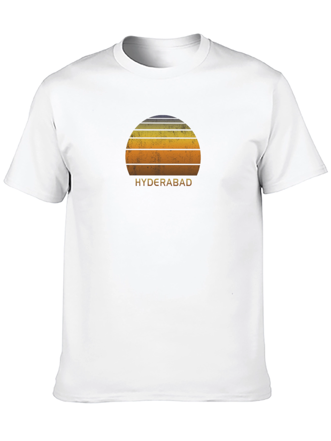 Hyderabad Sunset Graphic Tee - Retro Style Black T-Shirt