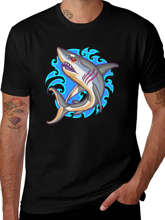 Shark Tattoo Style Black T-Shirt