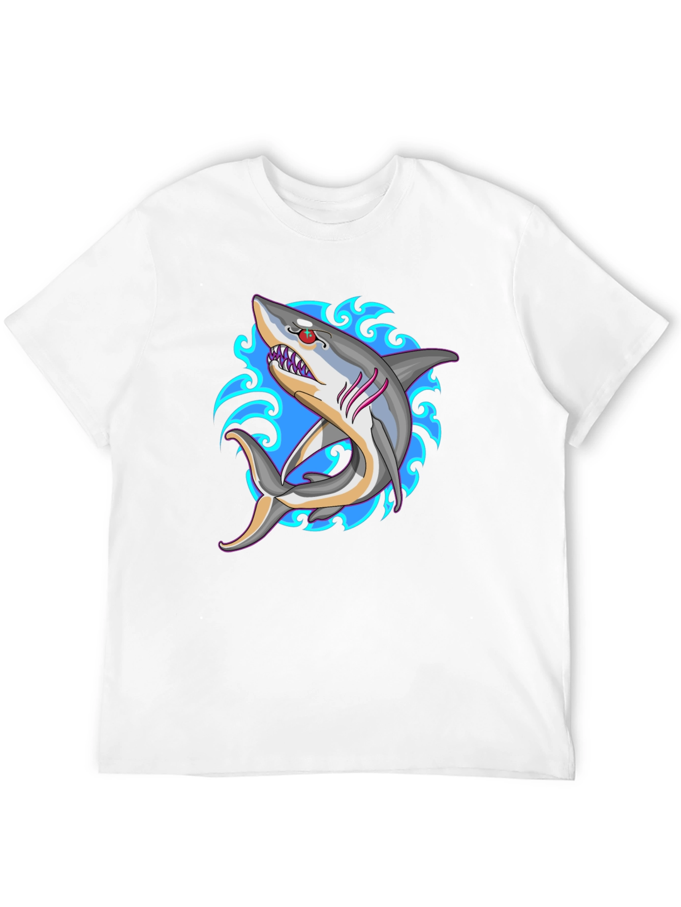 Shark Tattoo Style Black T-Shirt