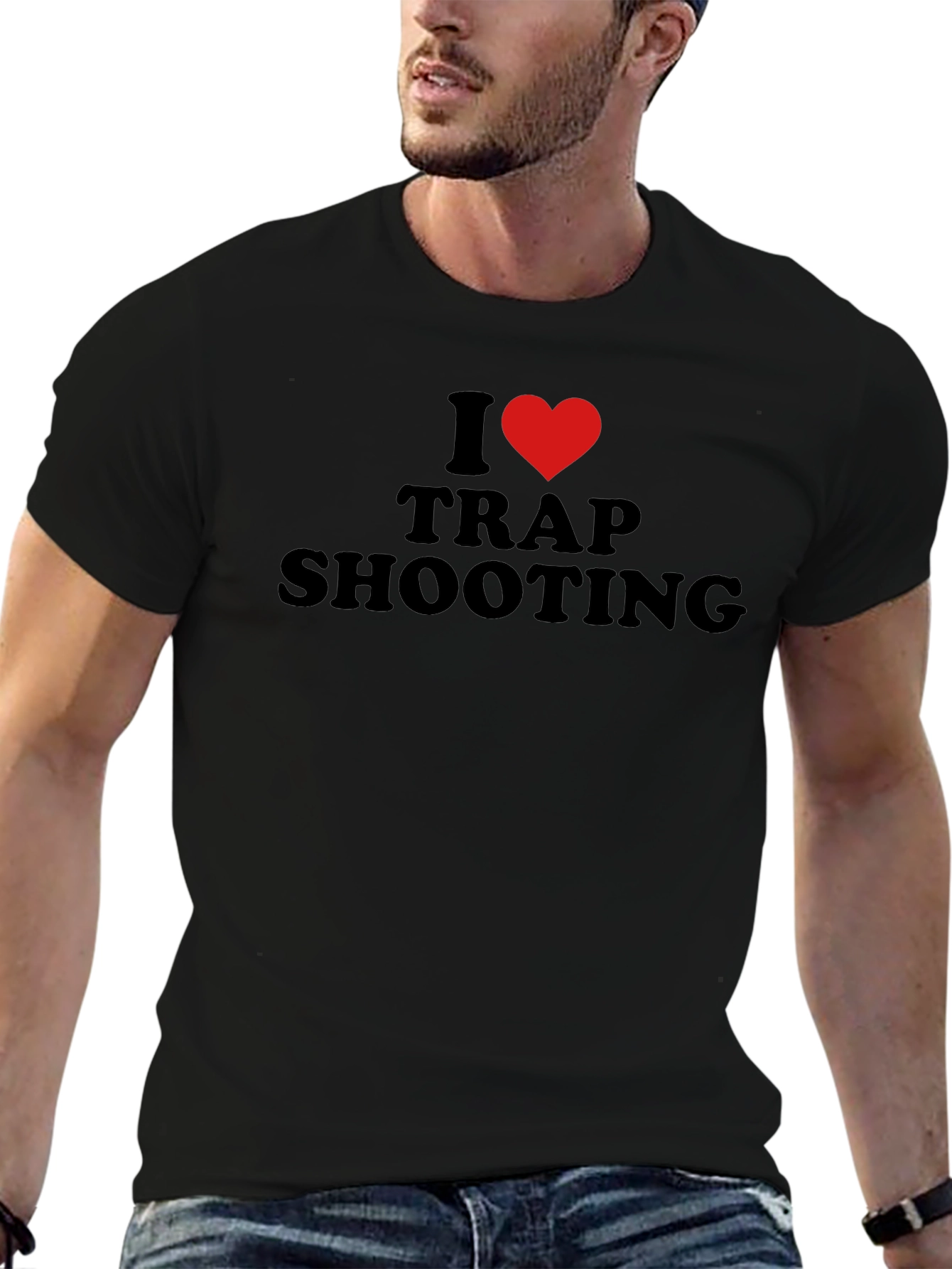 I Love Trap Shooting T-Shirt - Black