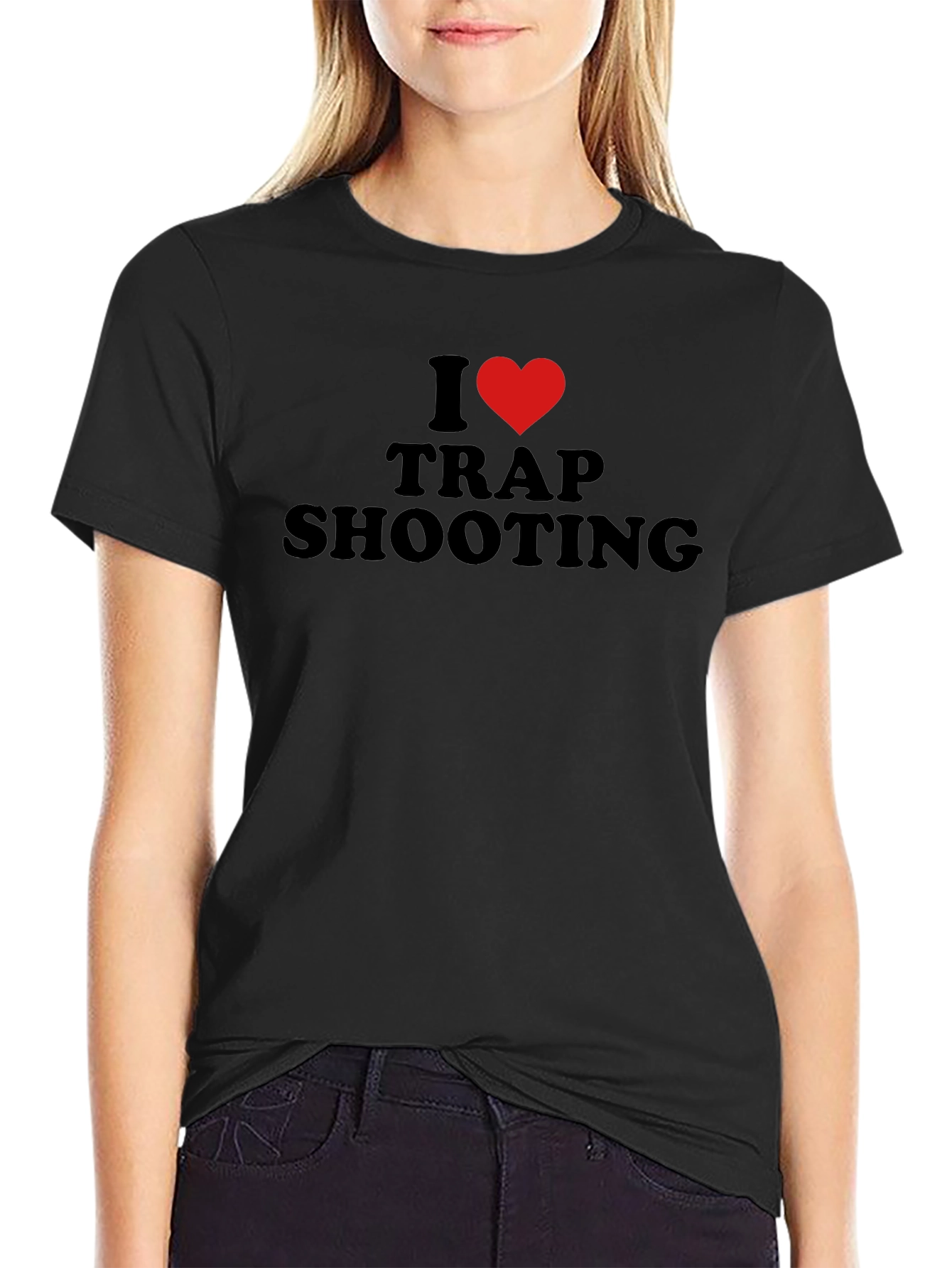 I Love Trap Shooting T-Shirt - Black