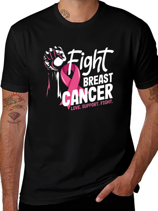 Fight Breast Cancer T-Shirt Awareness Ribbon Love Support Fight