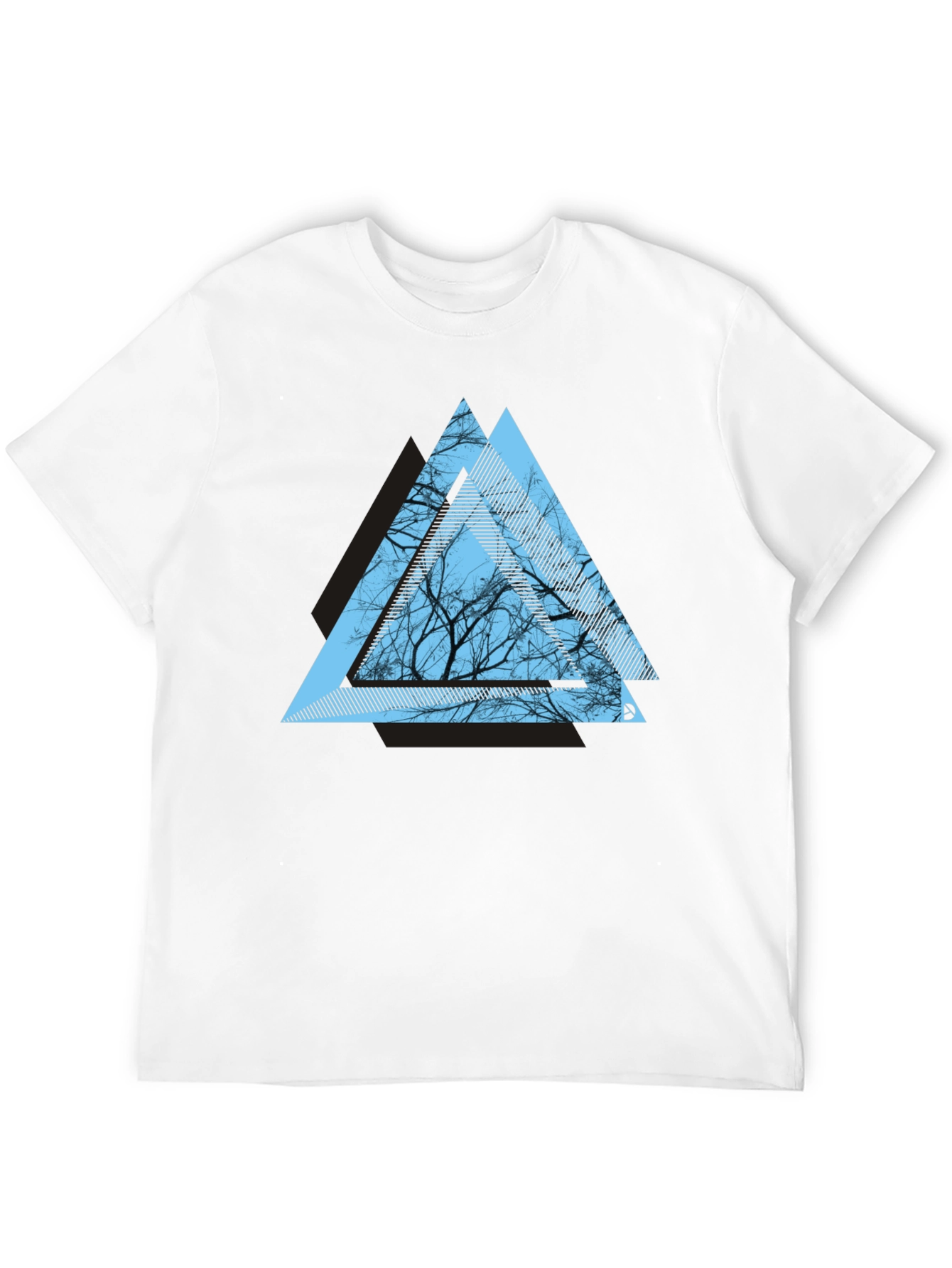 Geometric Tree Graphic Tee - Modern Mens T-Shirt