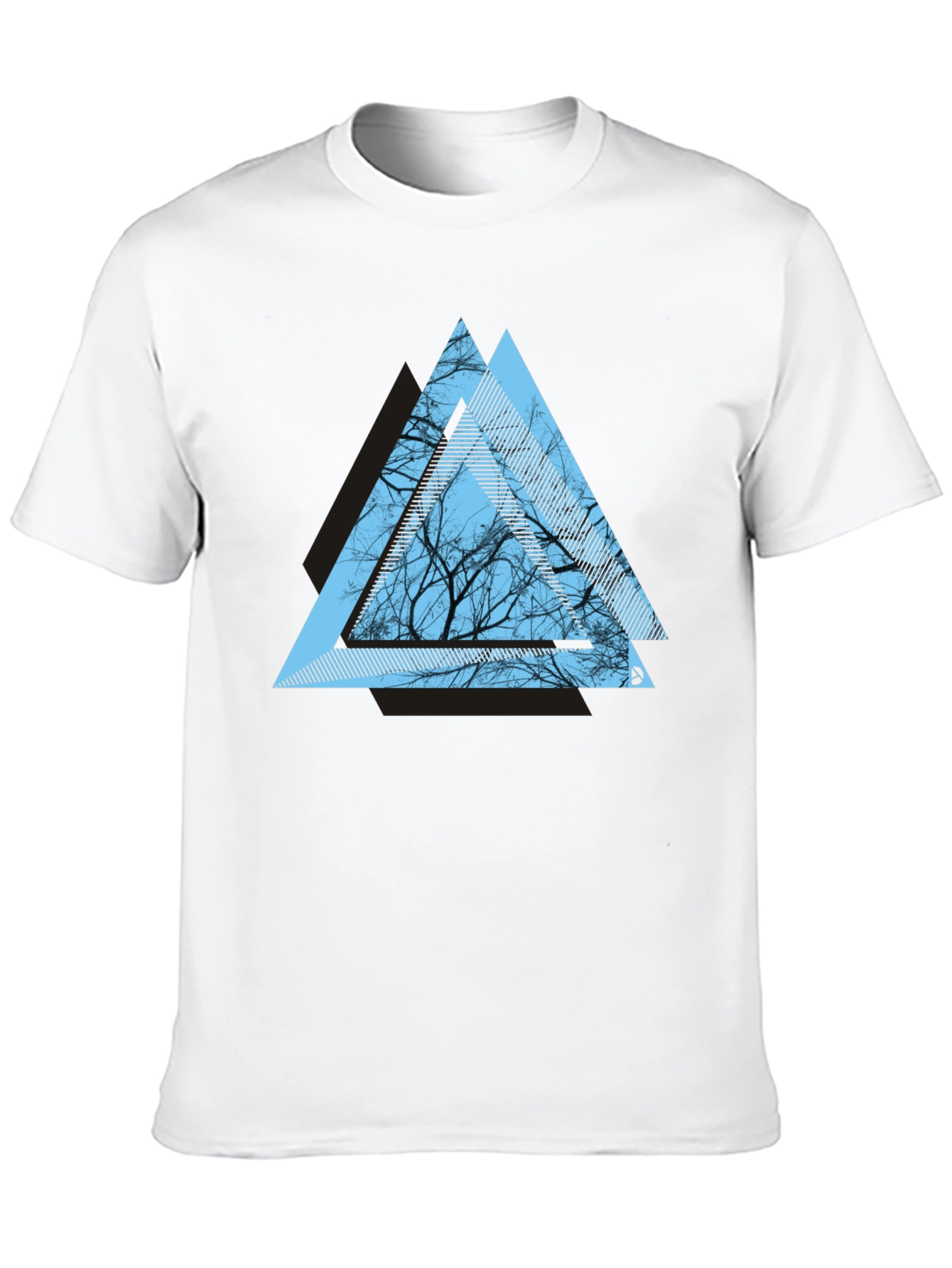 Geometric Tree Graphic Tee - Modern Mens T-Shirt