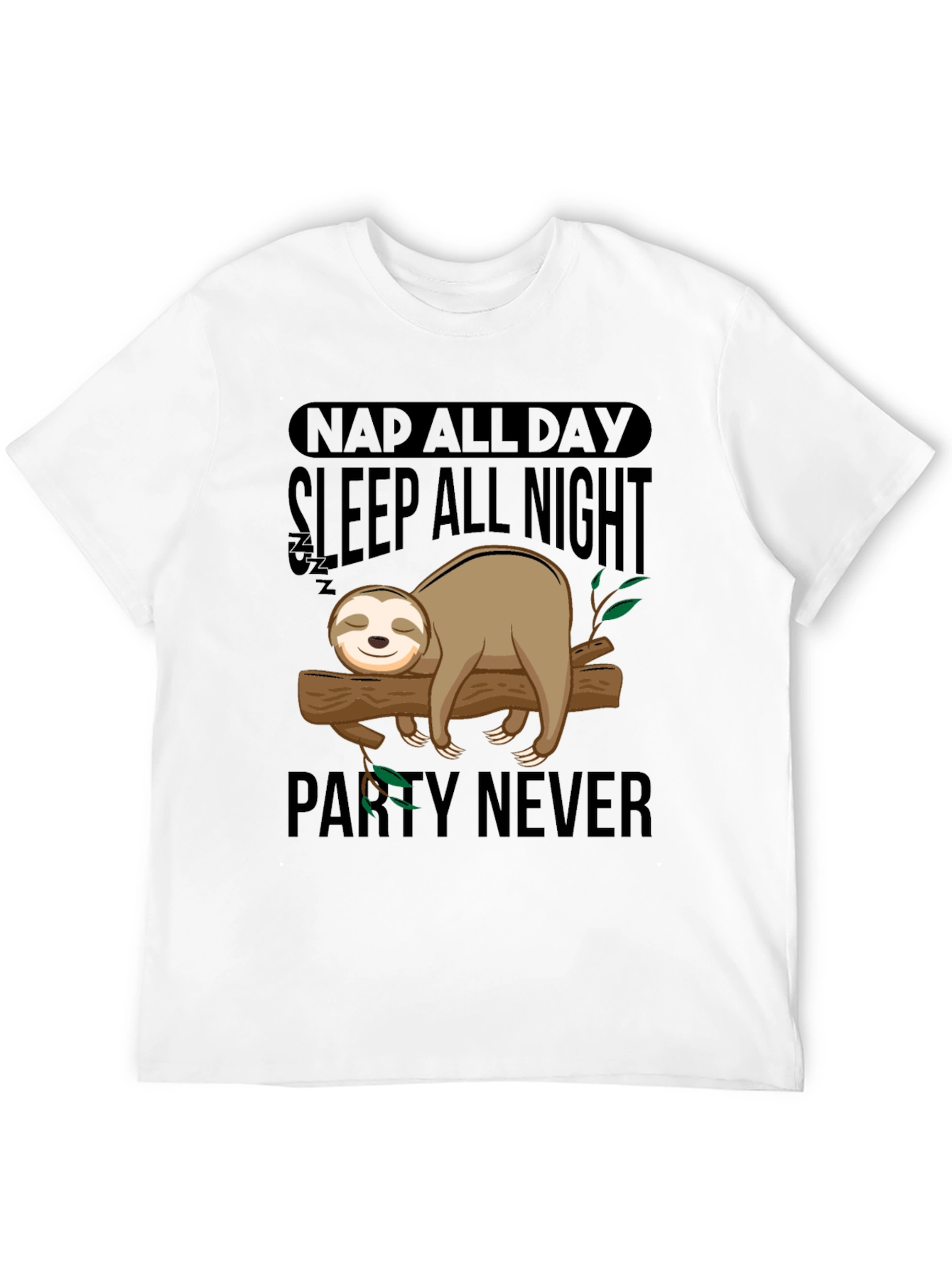 Nap All Day Sloth Graphic T-Shirt