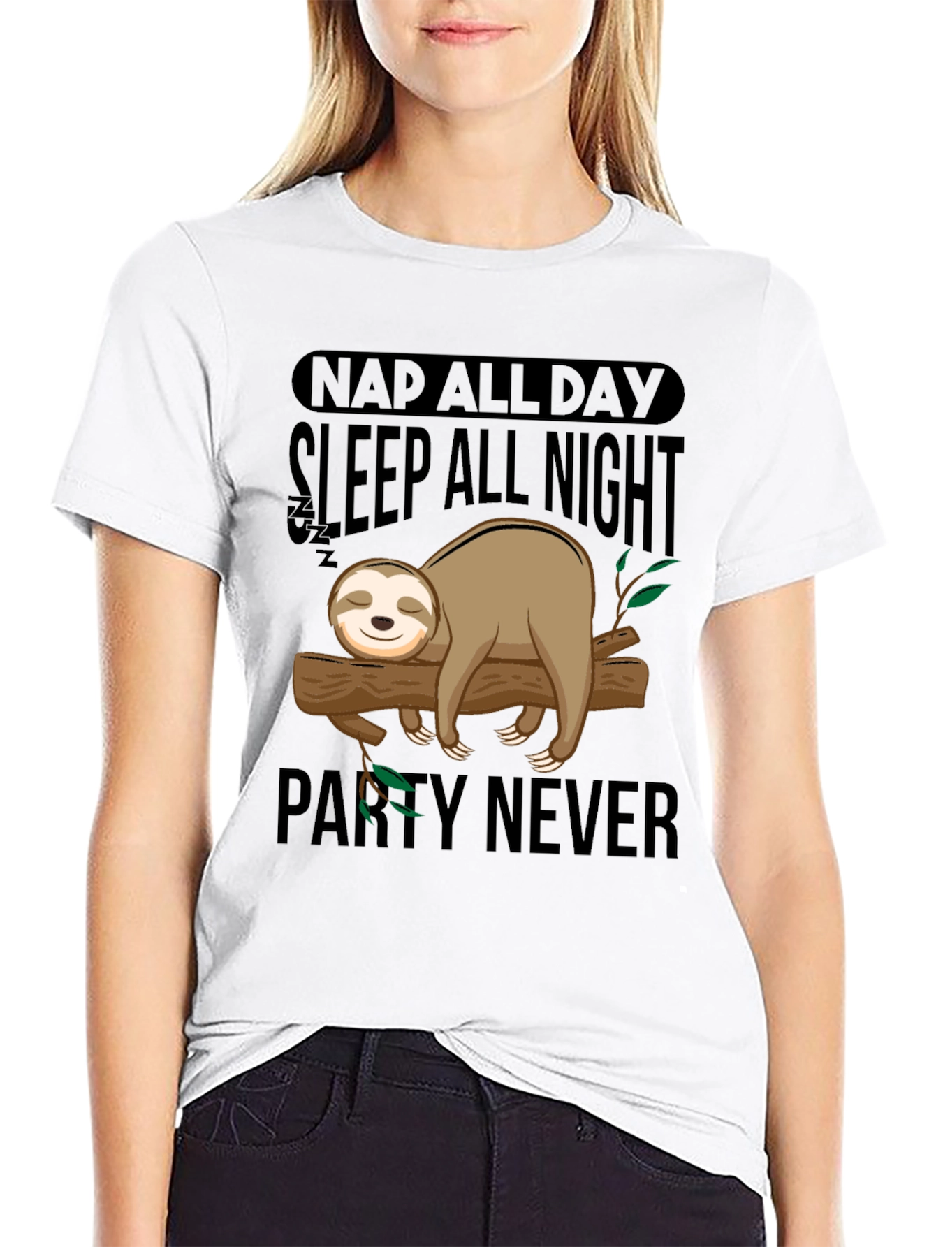 Nap All Day Sloth Graphic T-Shirt