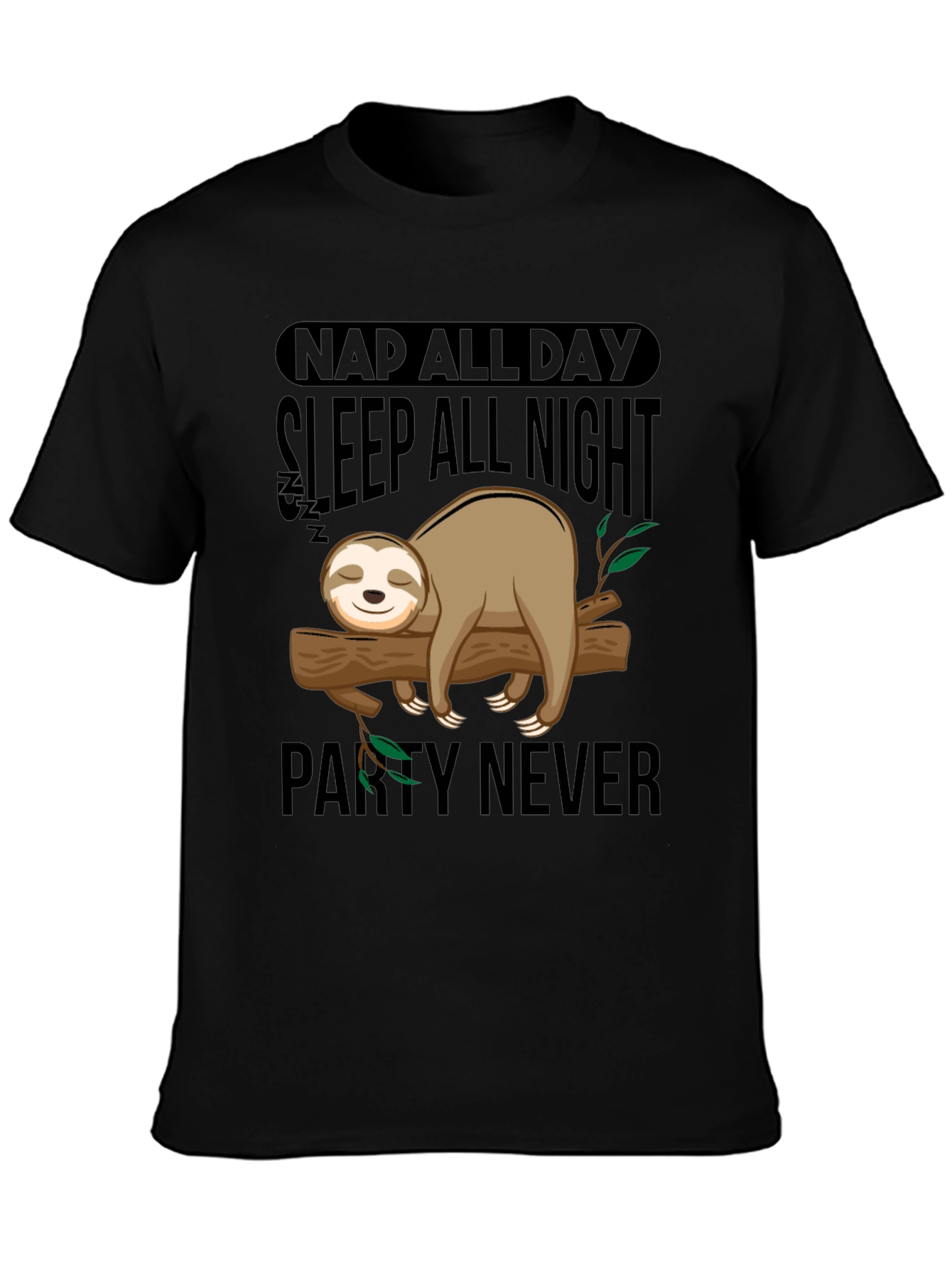 Nap All Day Sloth Graphic T-Shirt
