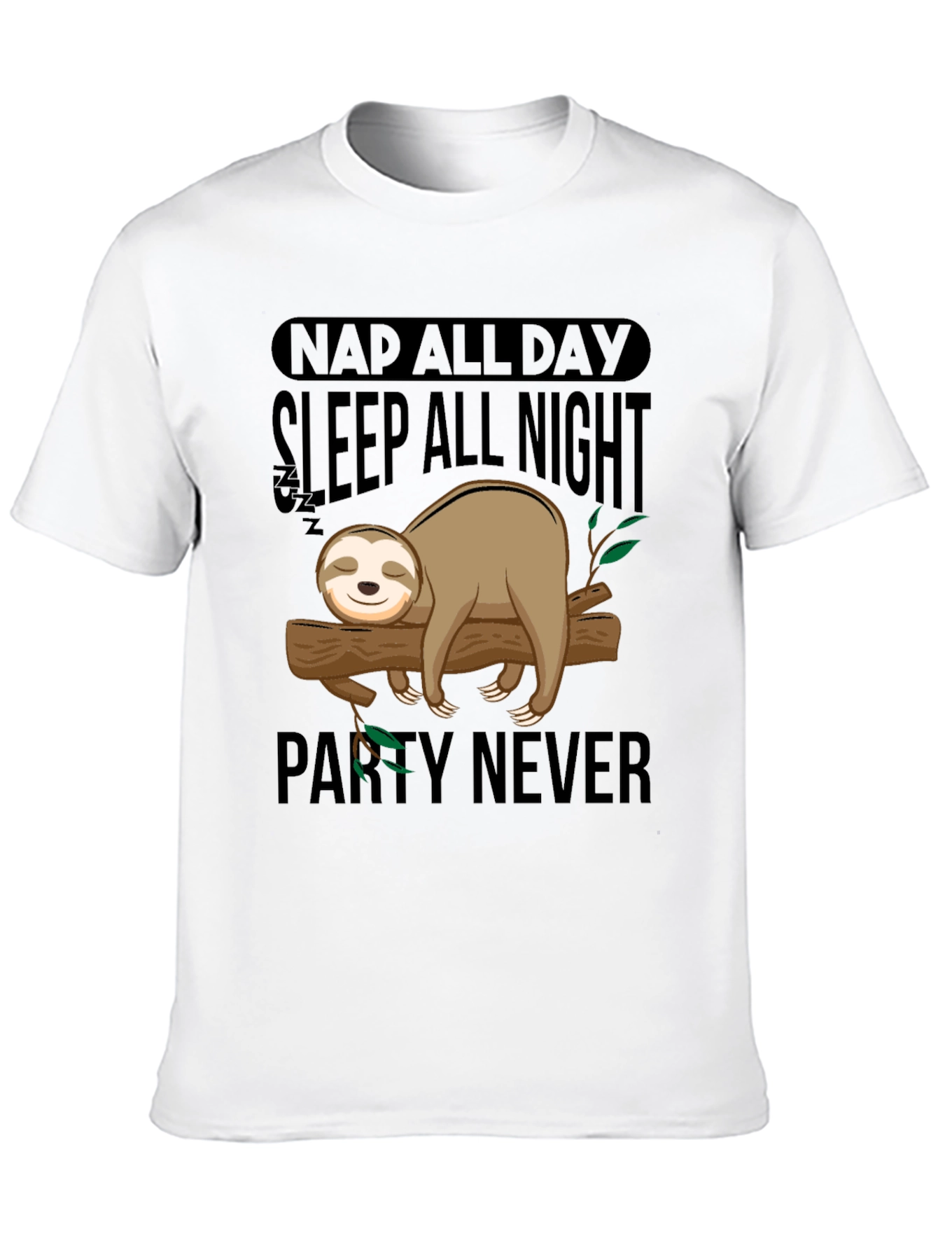 Nap All Day Sloth Graphic T-Shirt