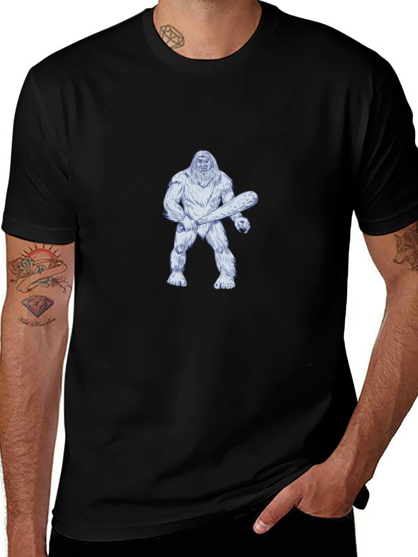 Bigfoot Club Black T-Shirt - Cryptid Humor Tee