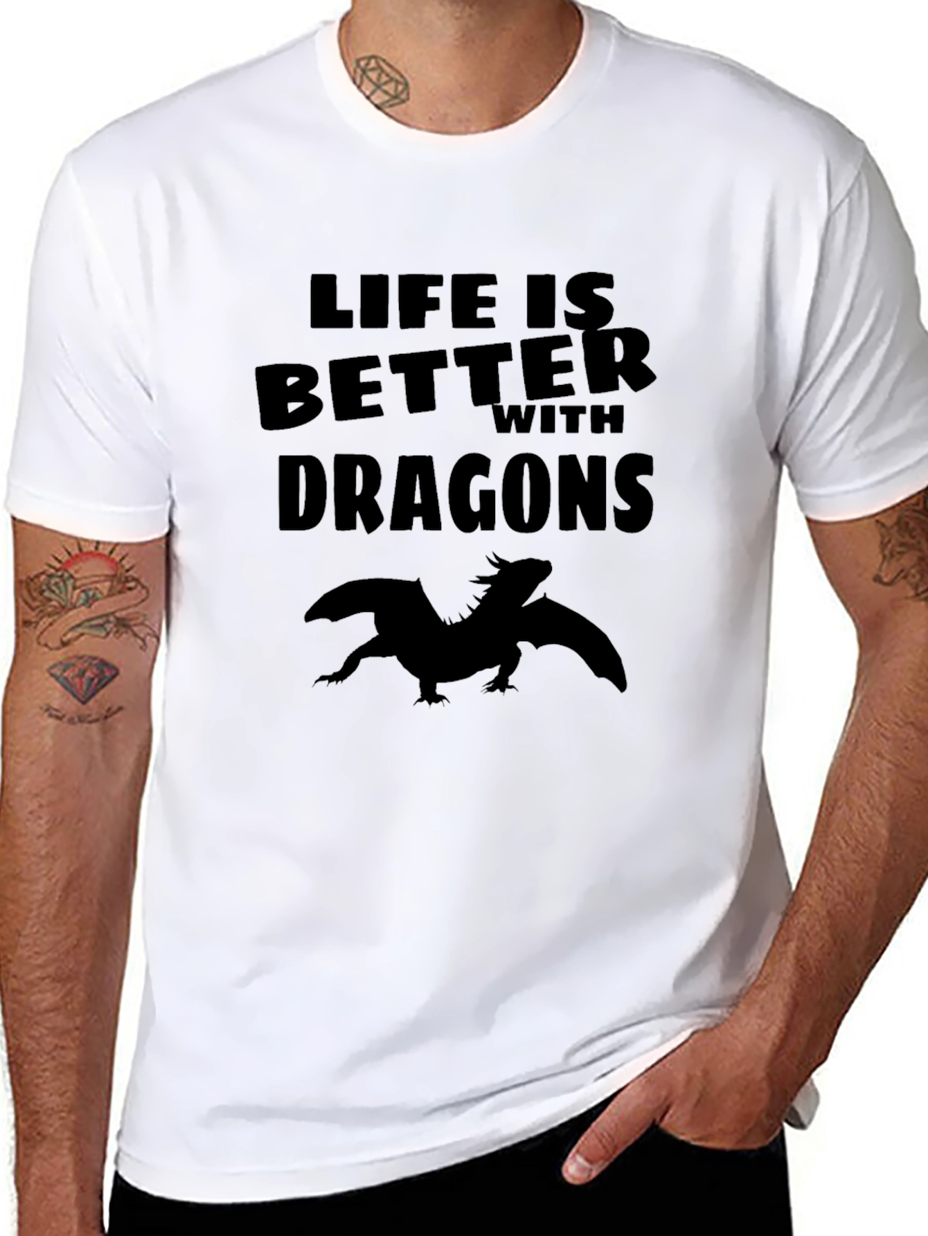 Life is Better With Dragons T-Shirt - Black