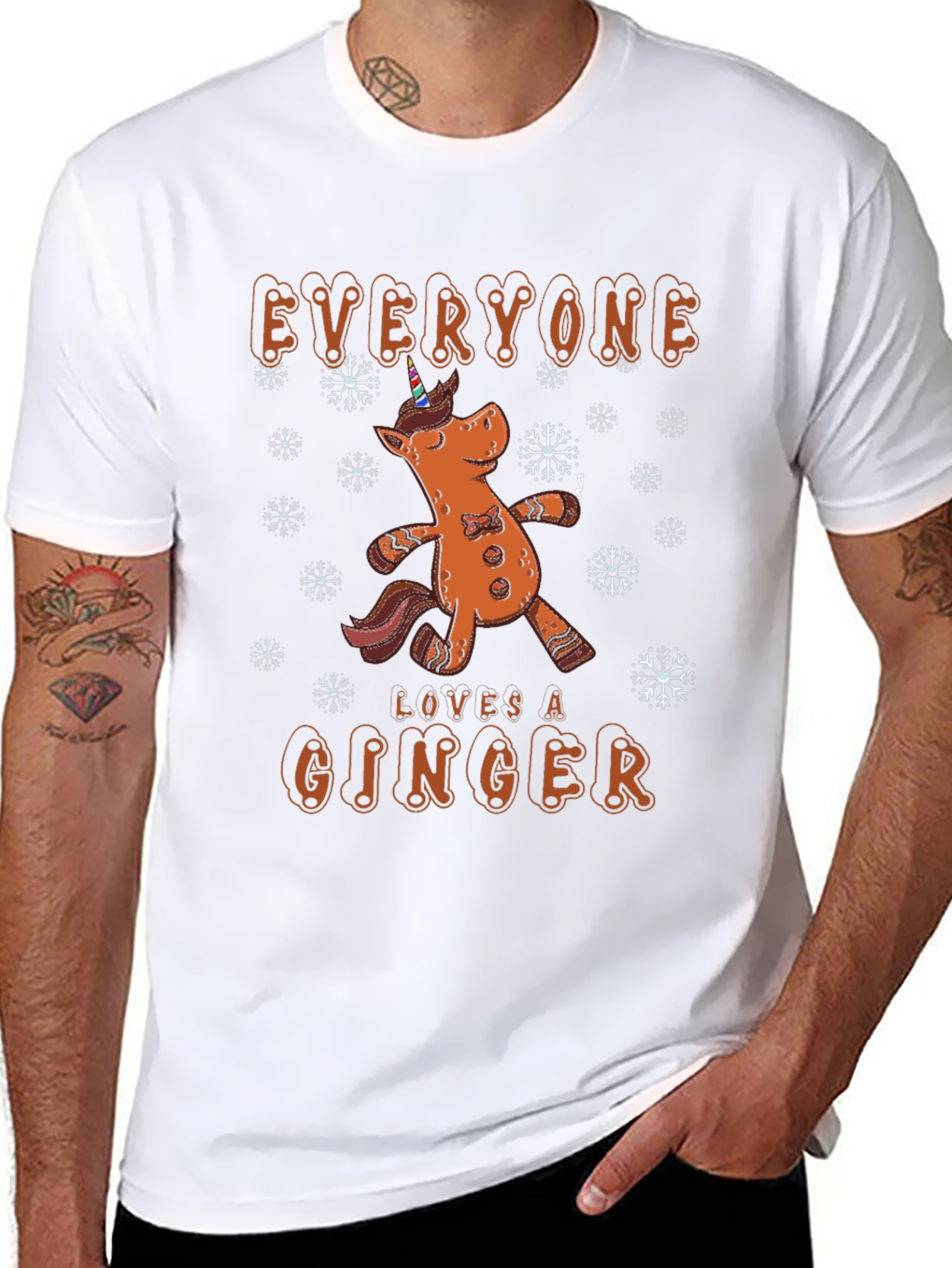 Gingerbread Unicorn Christmas T-Shirt