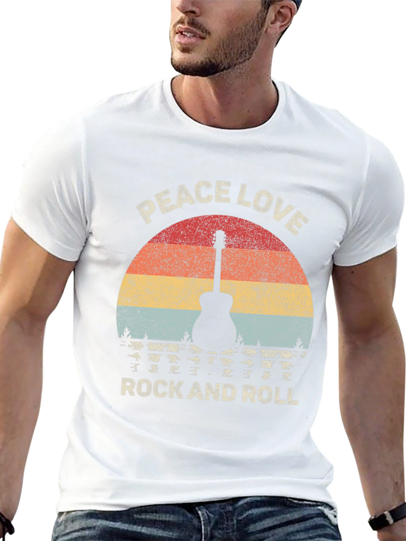 Peace Love Rock and Roll Graphic T-Shirt
