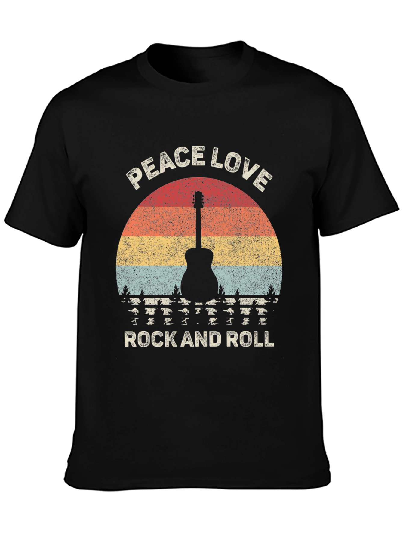Peace Love Rock and Roll Graphic T-Shirt