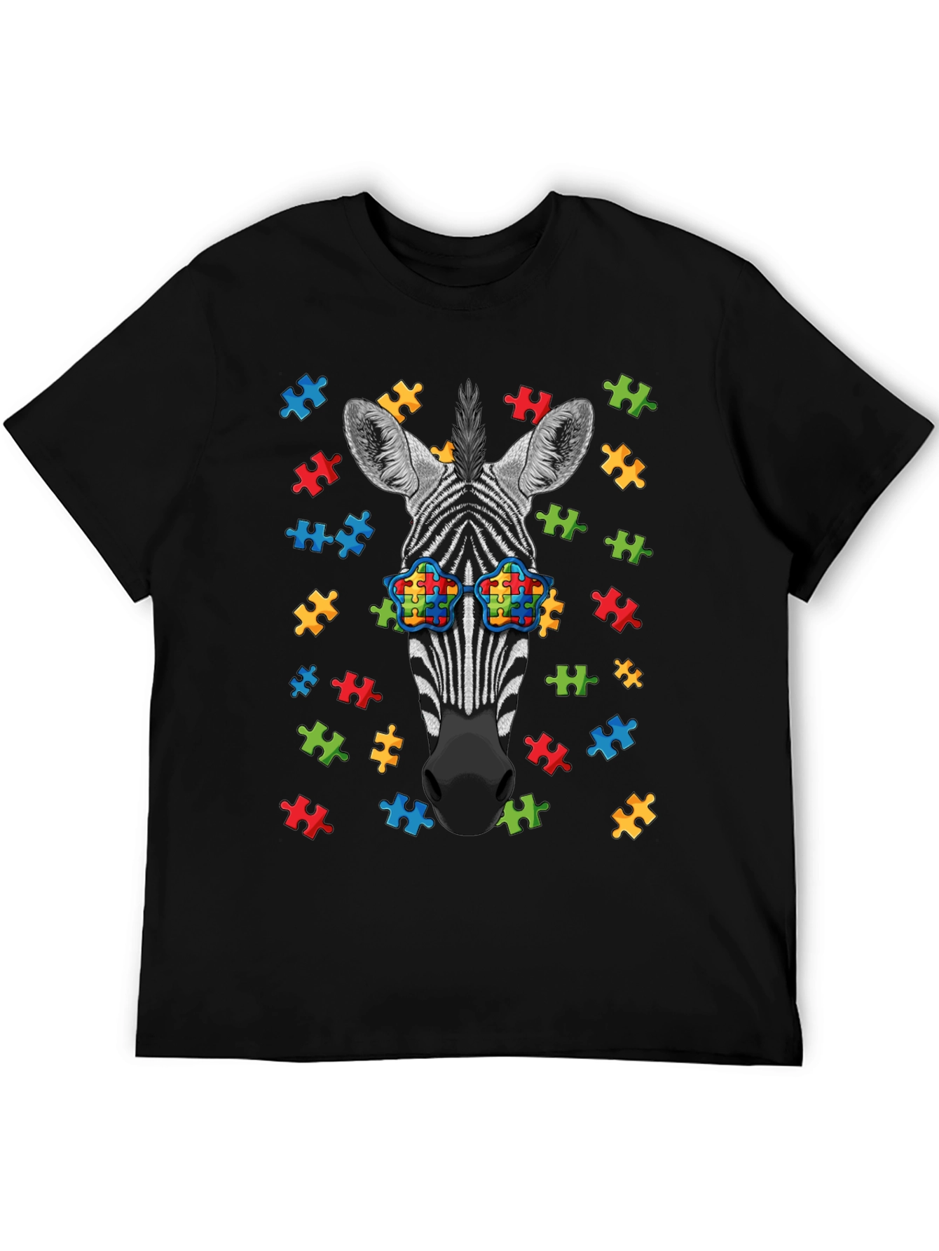 Zebra Autism Awareness Puzzle T-Shirt