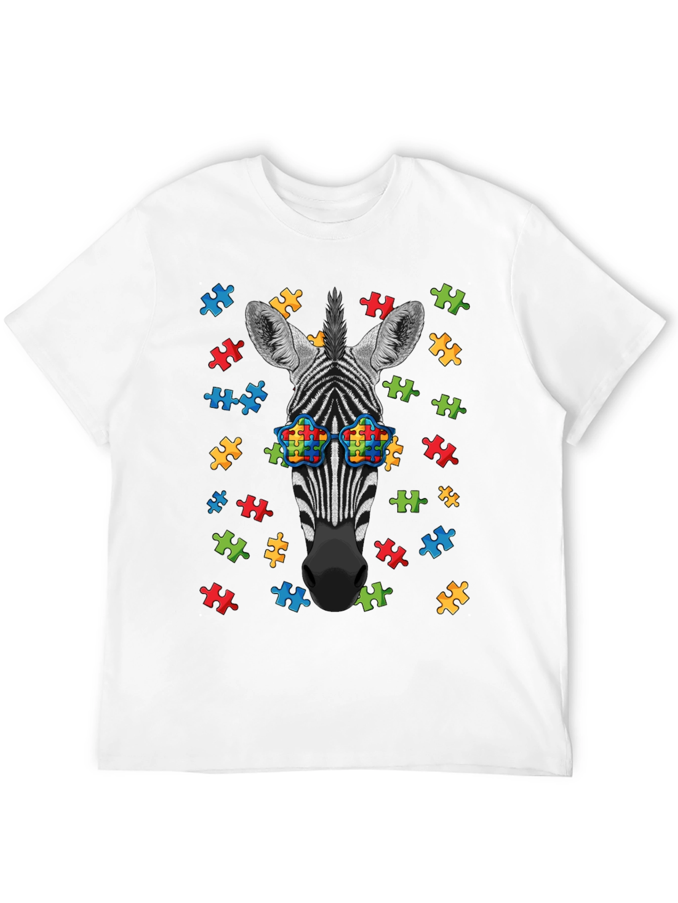 Zebra Autism Awareness Puzzle T-Shirt