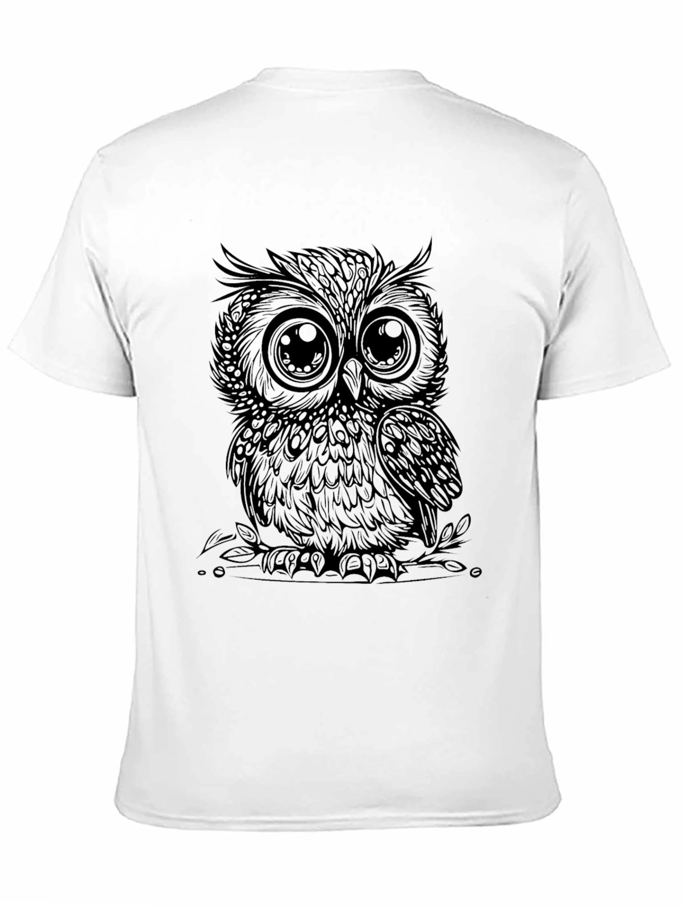 Mens Black Owl Graphic Tee