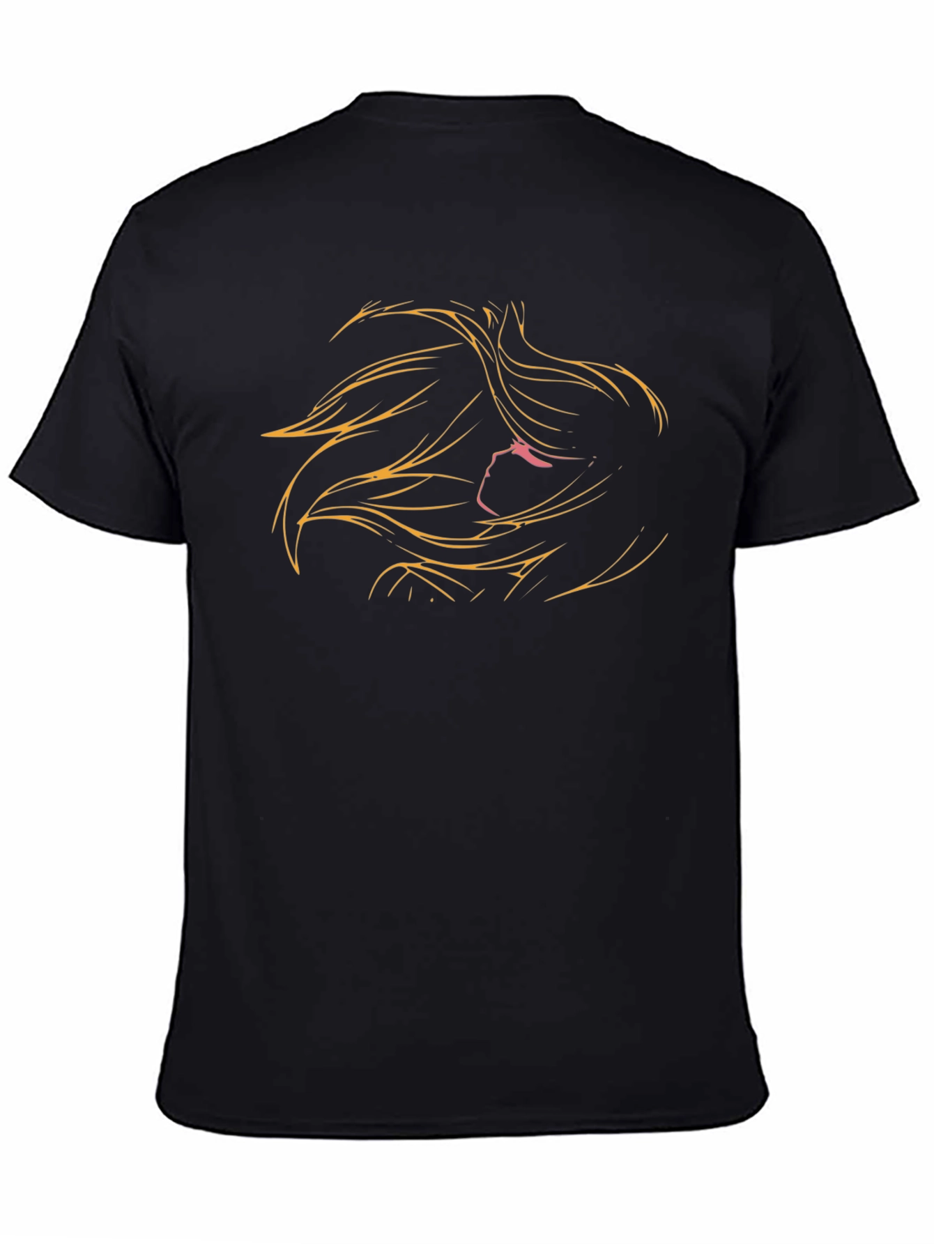 Anime Girl Graphic Tee - Stylish Black Cotton T-Shirt
