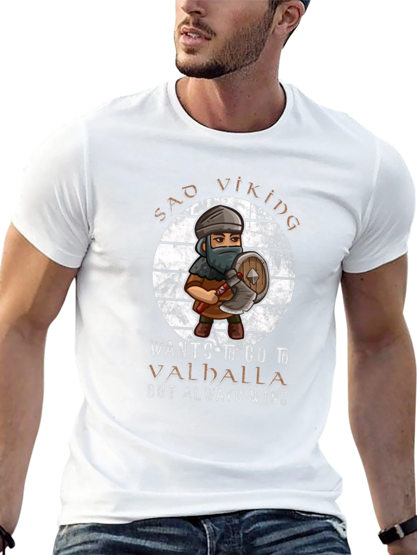 Sad Viking T-Shirt - Wants to Go to Valhalla