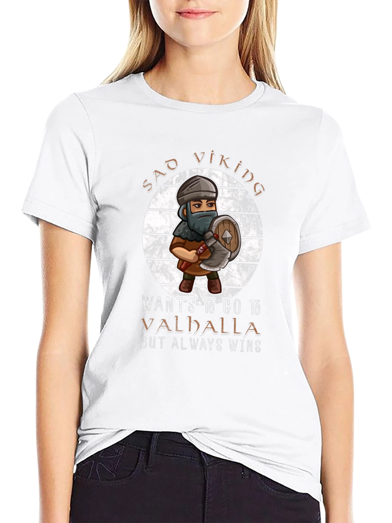 Sad Viking T-Shirt - Wants to Go to Valhalla