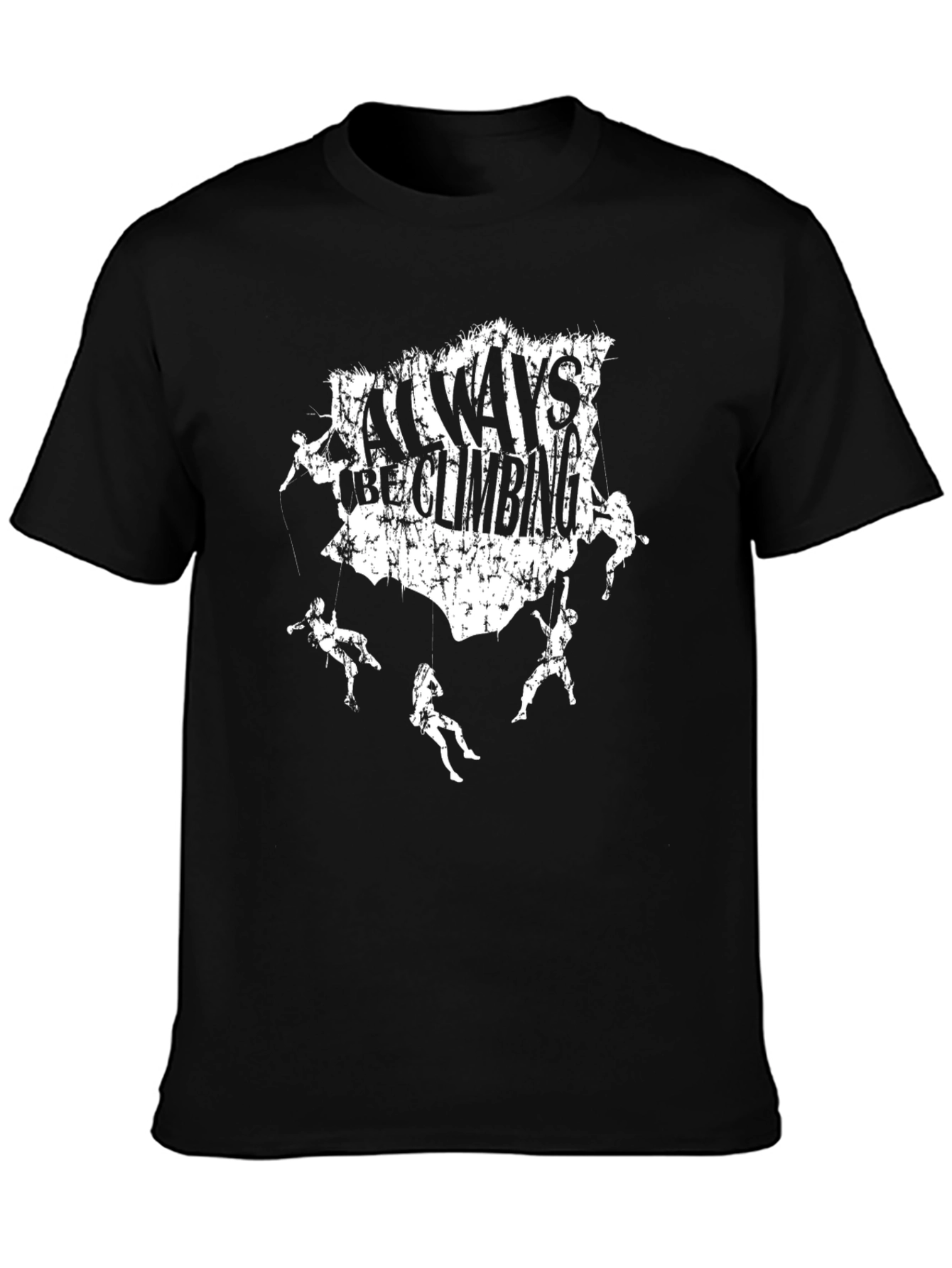 Always Be Climbing Graphic Tee - Black Cotton T-Shirt