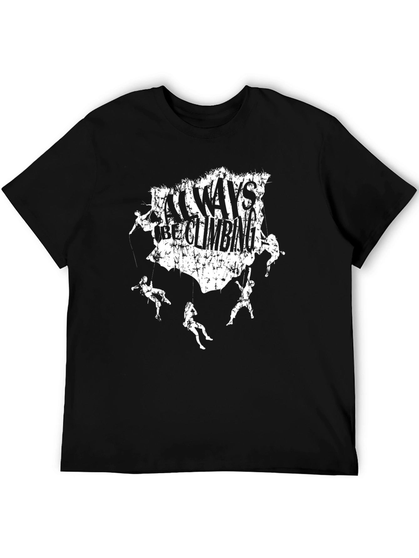 Always Be Climbing Graphic Tee - Black Cotton T-Shirt