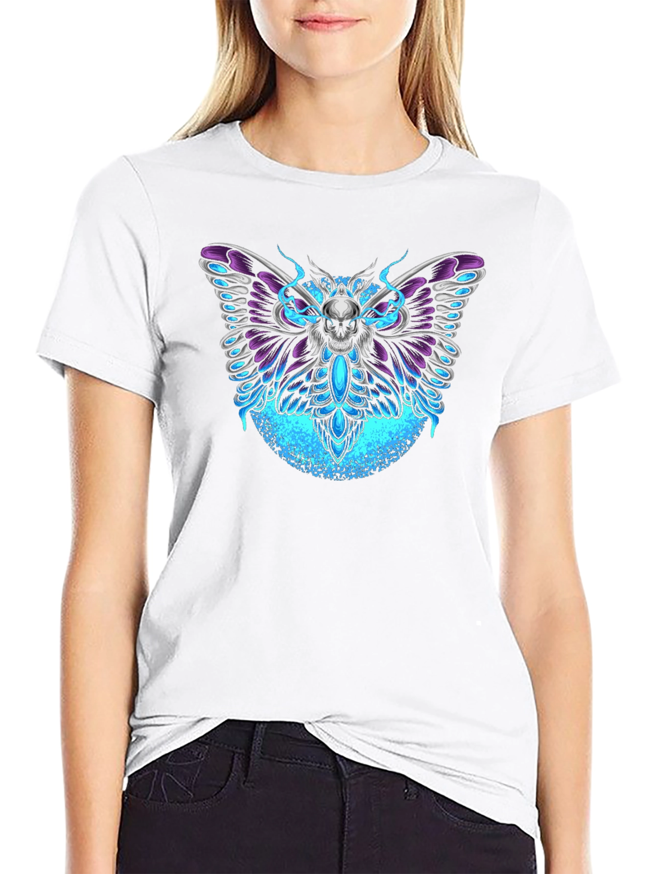 Skull Moth Graphic T-Shirt - Dark Aesthetic Tee