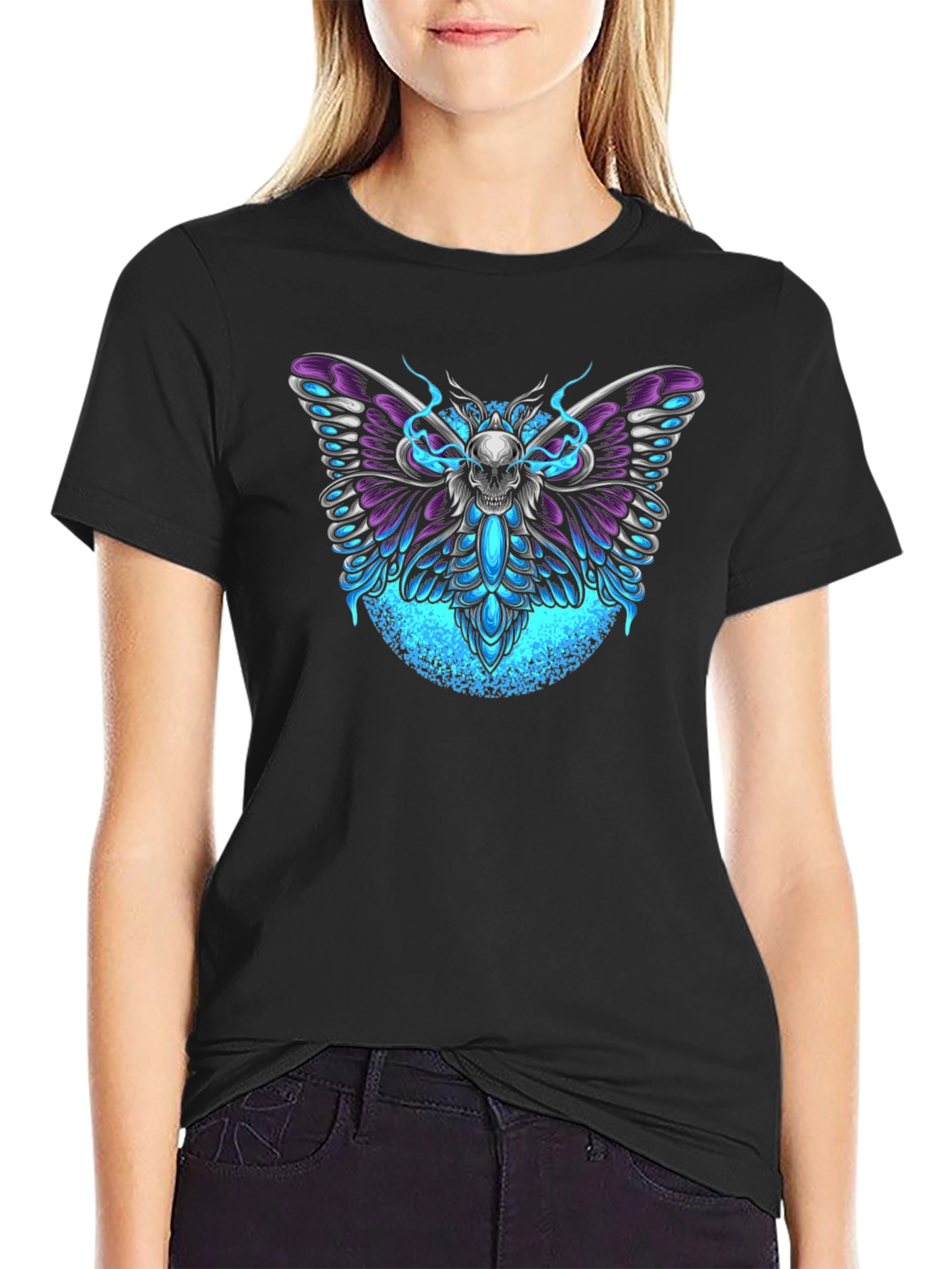 Skull Moth Graphic T-Shirt - Dark Aesthetic Tee