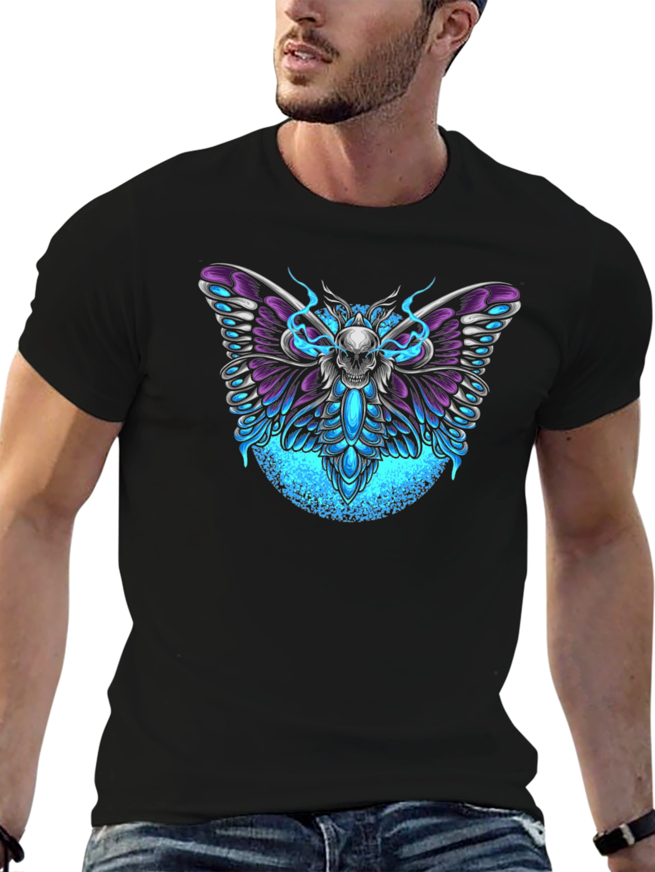 Skull Moth Graphic T-Shirt - Dark Aesthetic Tee