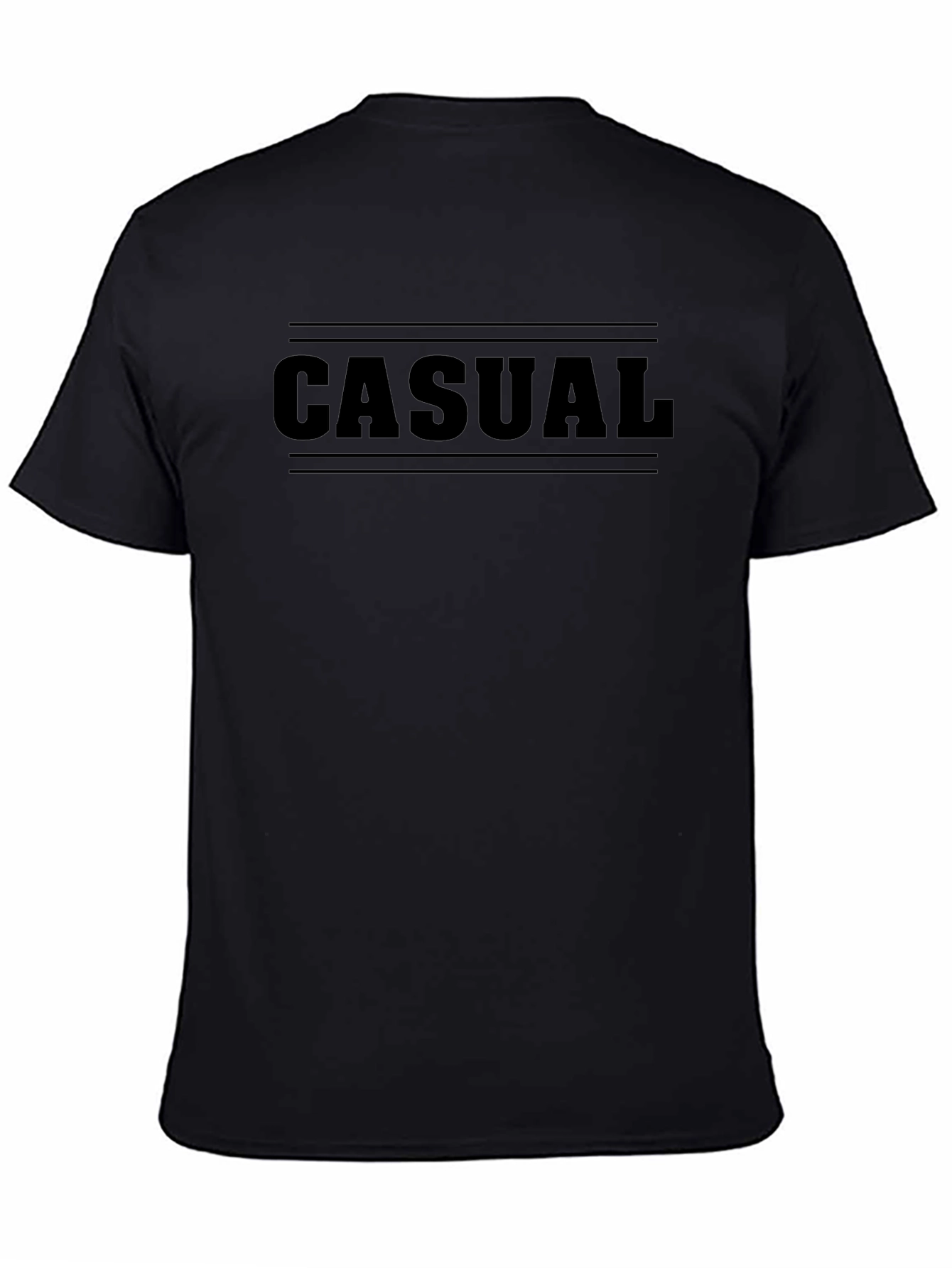 Casual Graphic Print Mens T-Shirt - Black