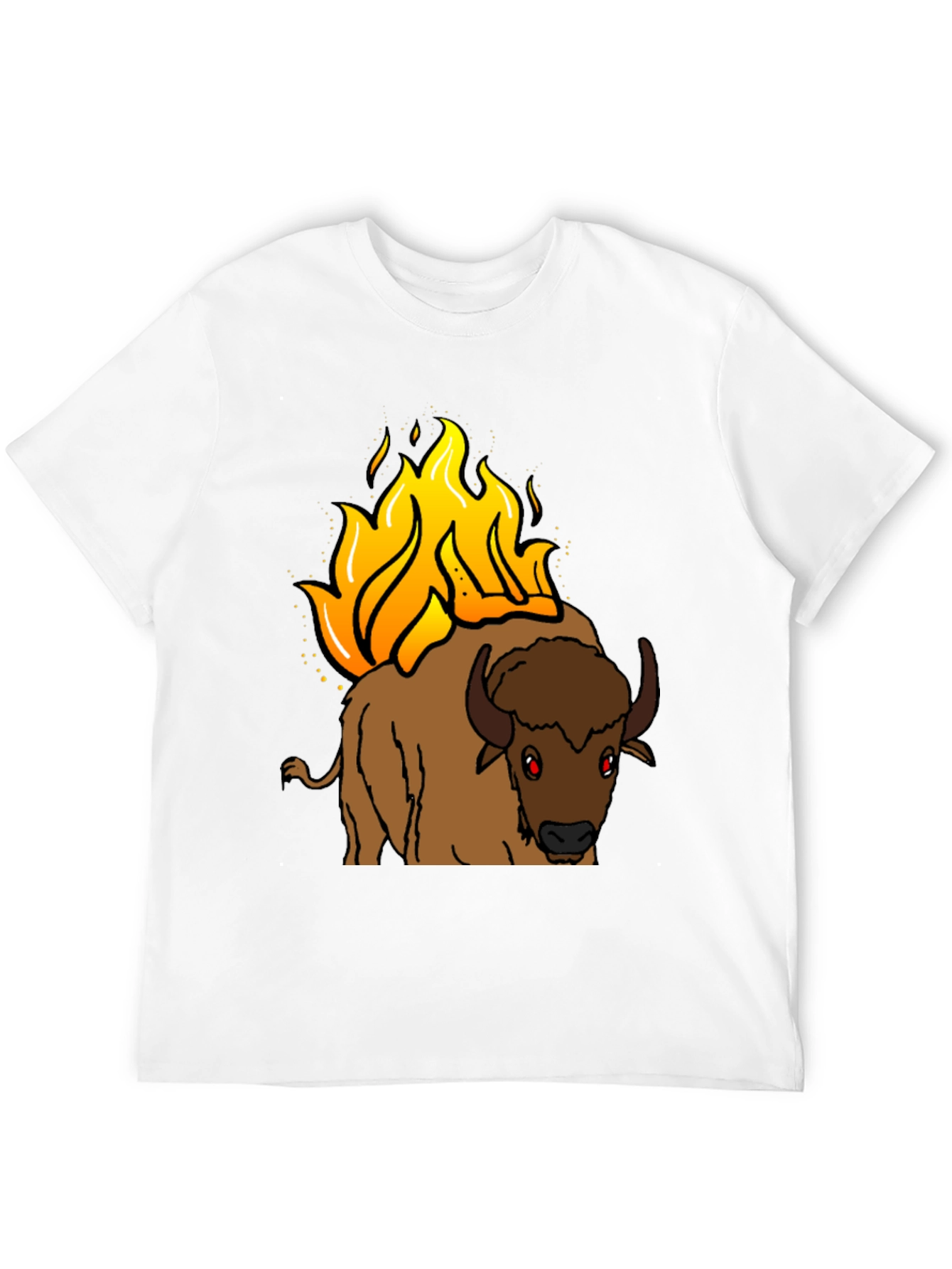 Burning Buffalo Graphic Tee - Black