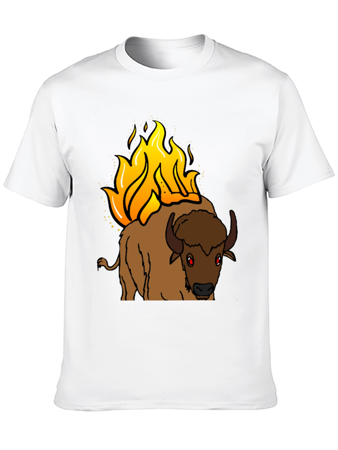 Burning Buffalo Graphic Tee - Black