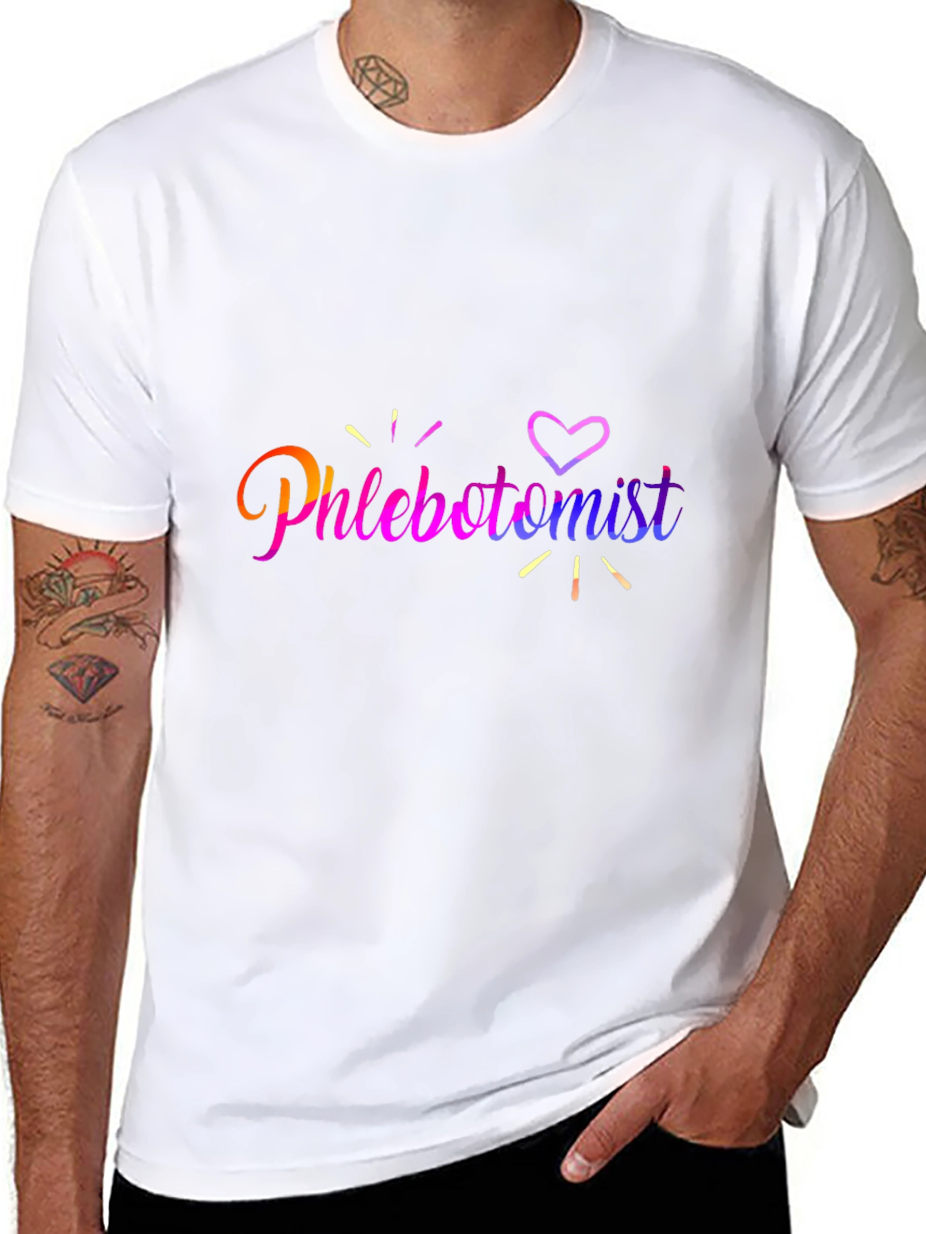 Phlebotomist Heart T-Shirt - Black