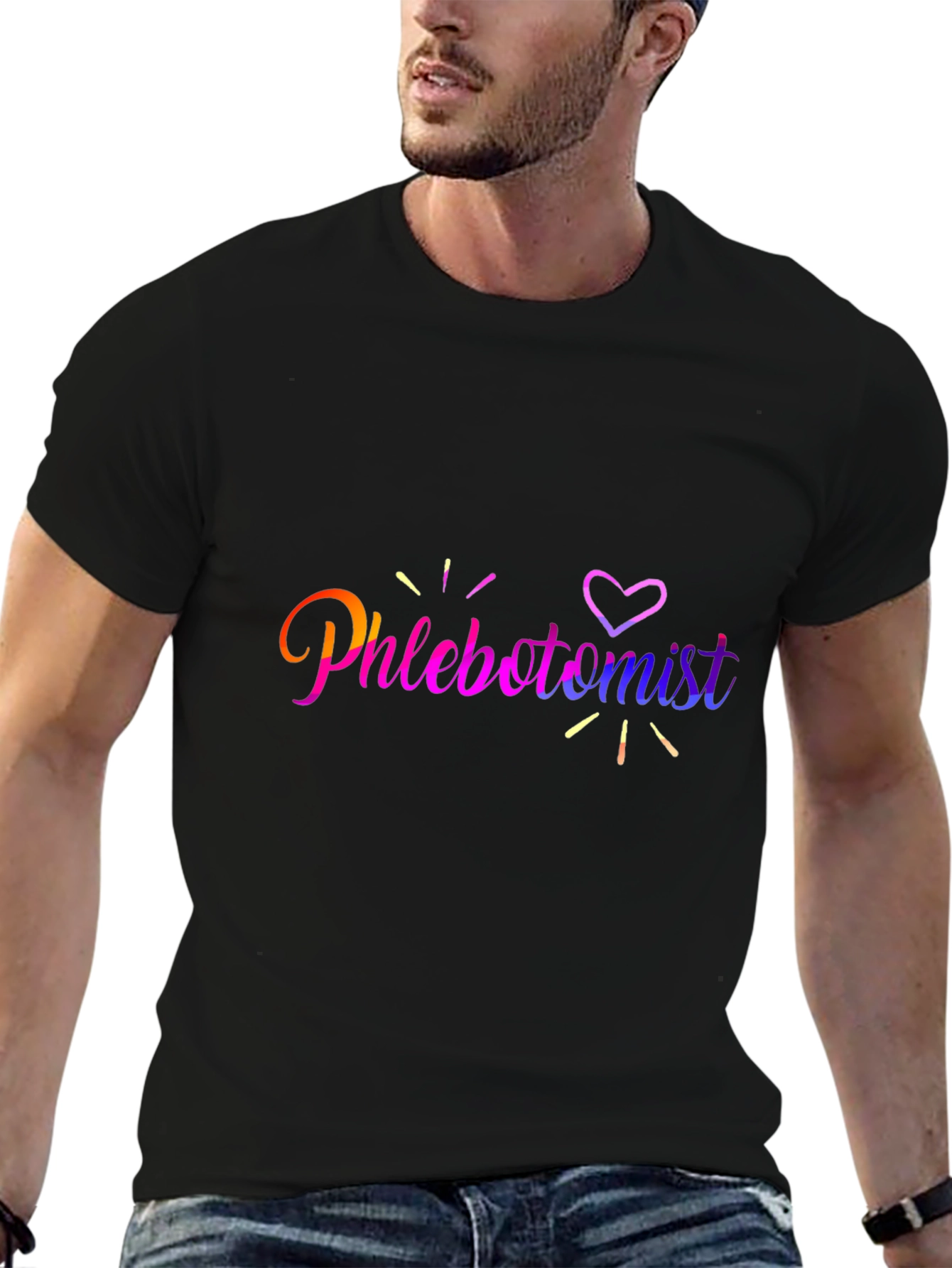 Phlebotomist Heart T-Shirt - Black