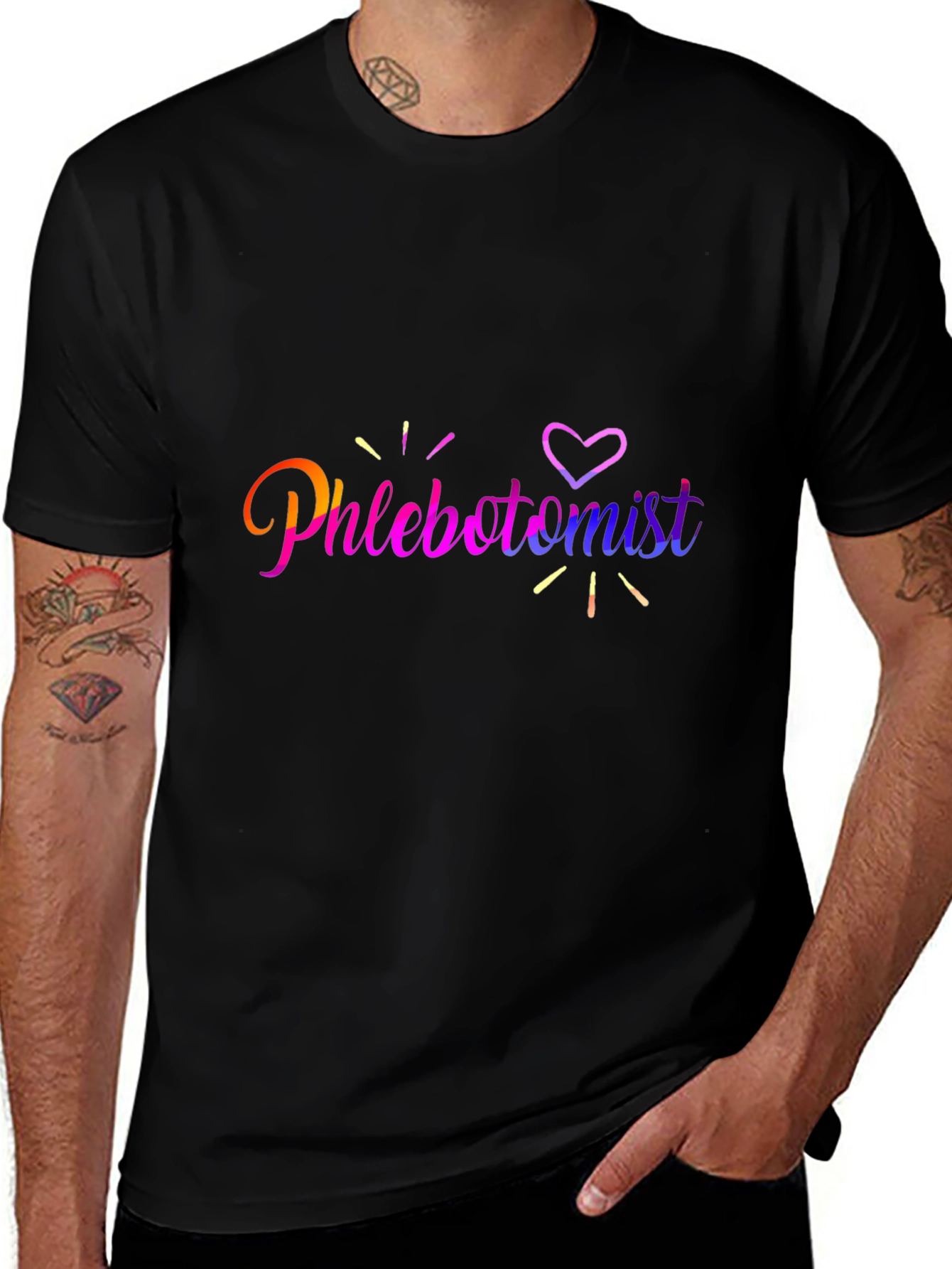 Phlebotomist Heart T-Shirt - Black