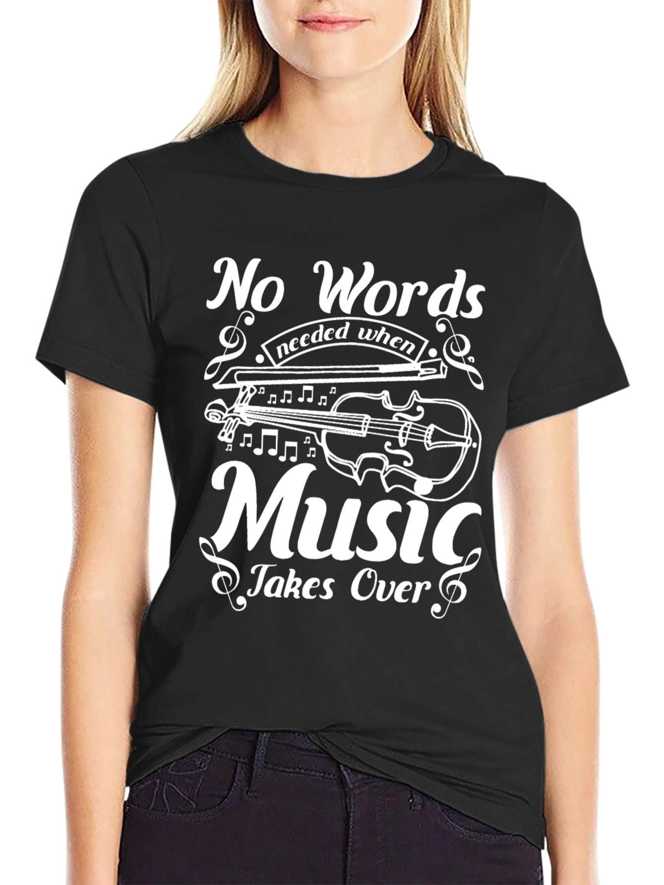 No Words Needed Music T-Shirt - Black