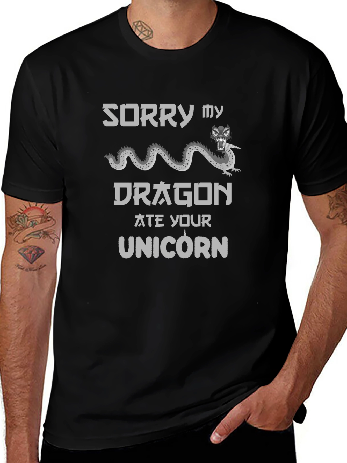 Dragon Ate Your Unicorn Graphic T-Shirt