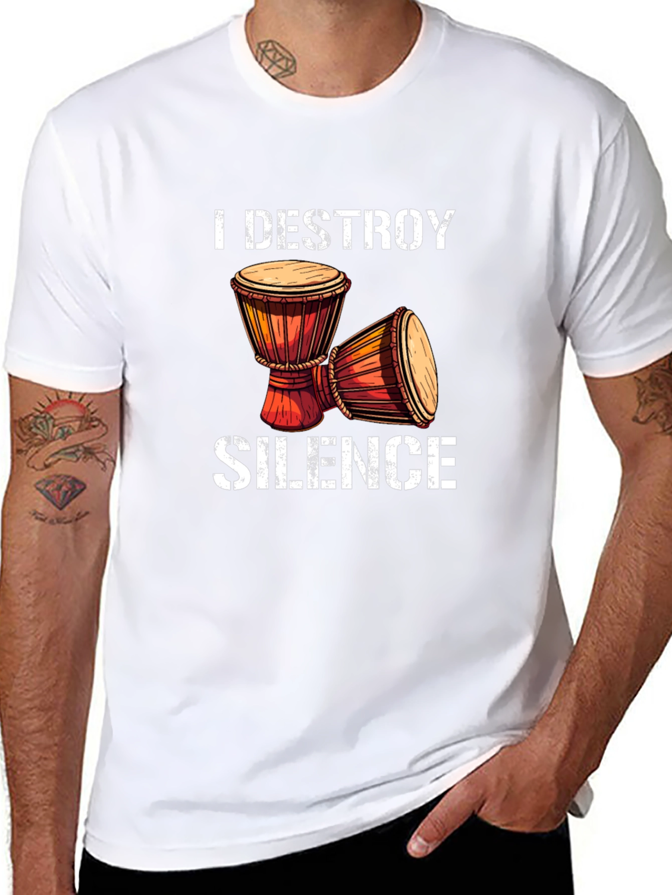 I Destroy Silence Djembe Drum T-Shirt