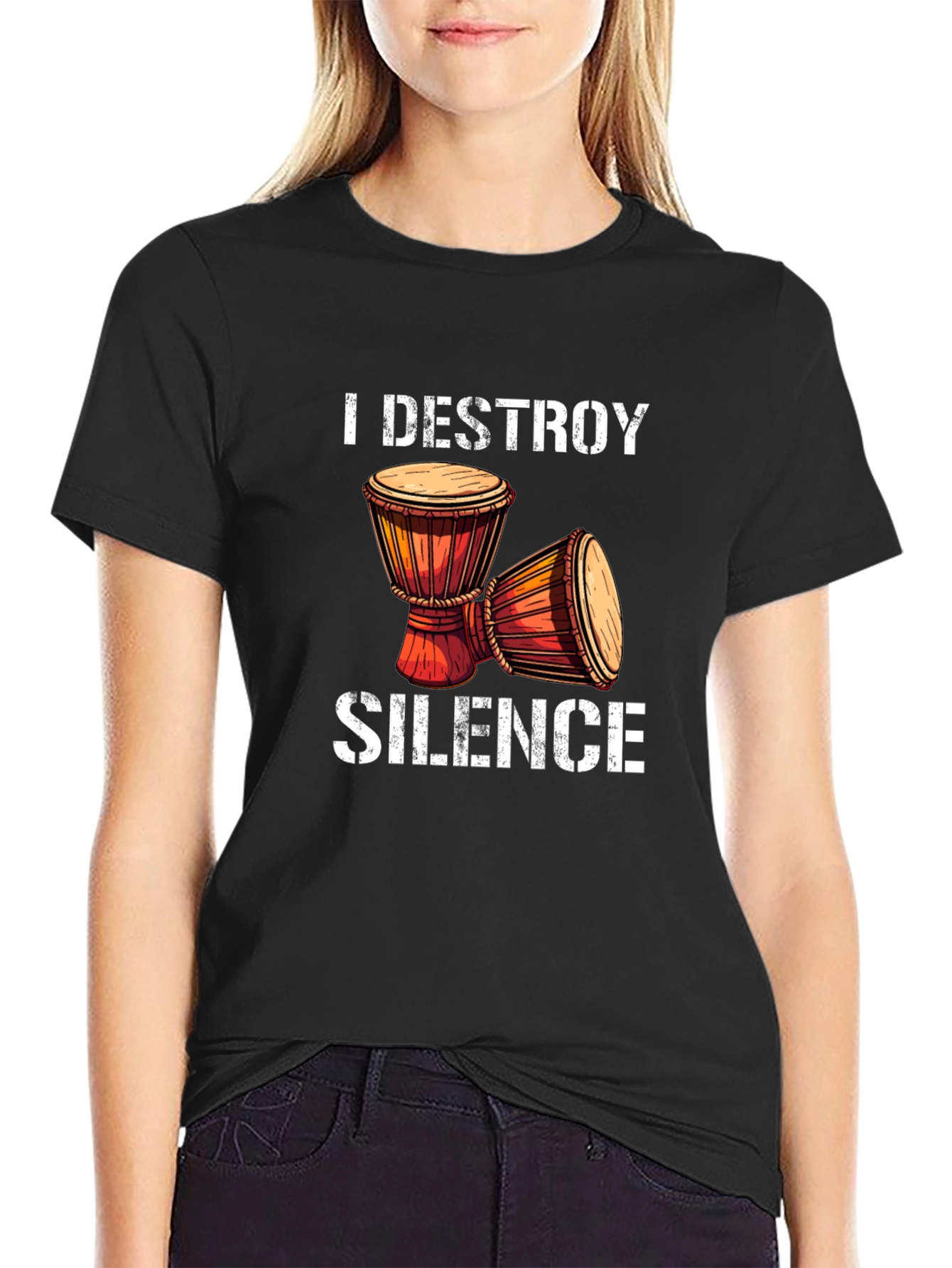 I Destroy Silence Djembe Drum T-Shirt