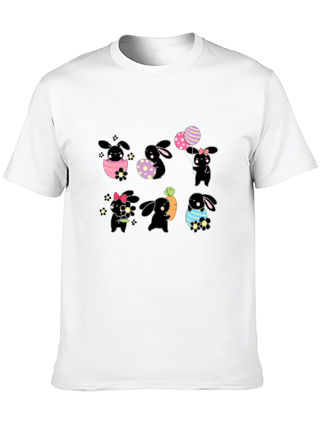 Easter Bunny T-Shirt - Cute Black Rabbit Design