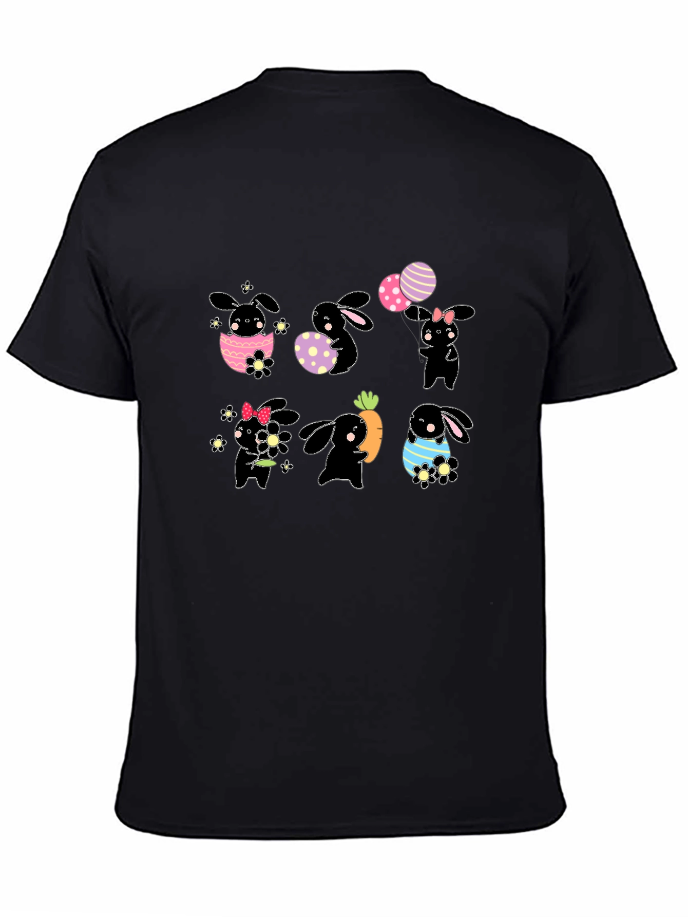 Easter Bunny T-Shirt - Cute Black Rabbit Design