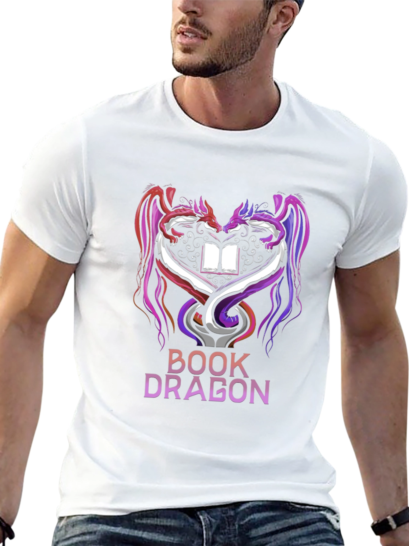 Book Dragon Graphic Tee - Fantasy Lover T-Shirt