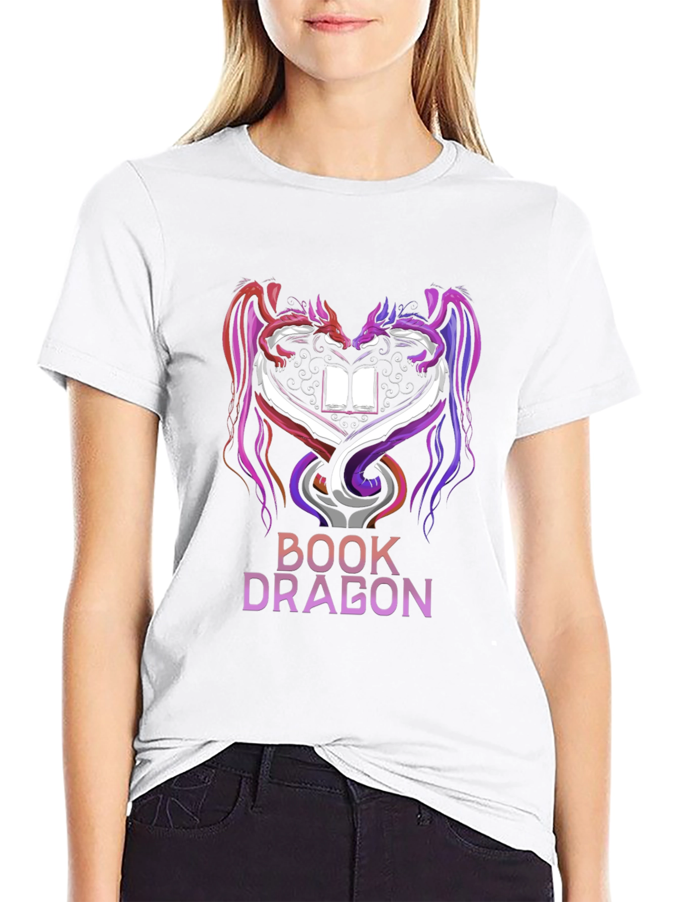 Book Dragon Graphic Tee - Fantasy Lover T-Shirt